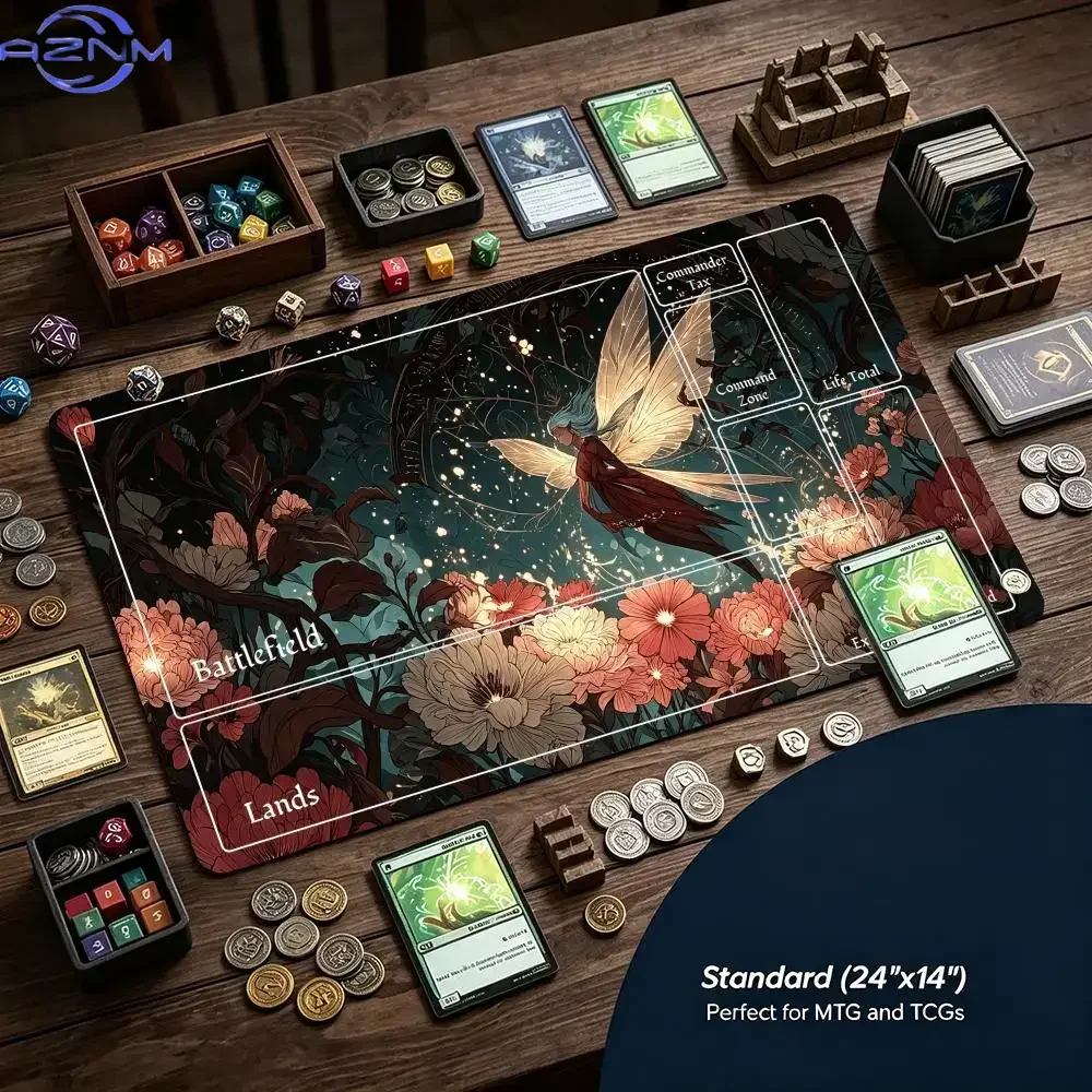 Gothic Aesthetic Dark Floral Fairy Mouse Pad Playmat TCG Office Desk Mat for Work Game PC Laptop Rug Carpet MousePad