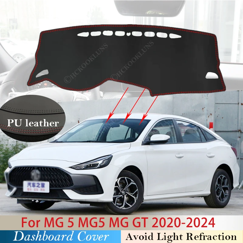 

PU Leather For MG 5 MG5 MG GT 2020 2021 2022 2023 2024 Car Accessories Anti-Slip Mat Dashboard Cover Pad Sunshade Dashmat Carpet