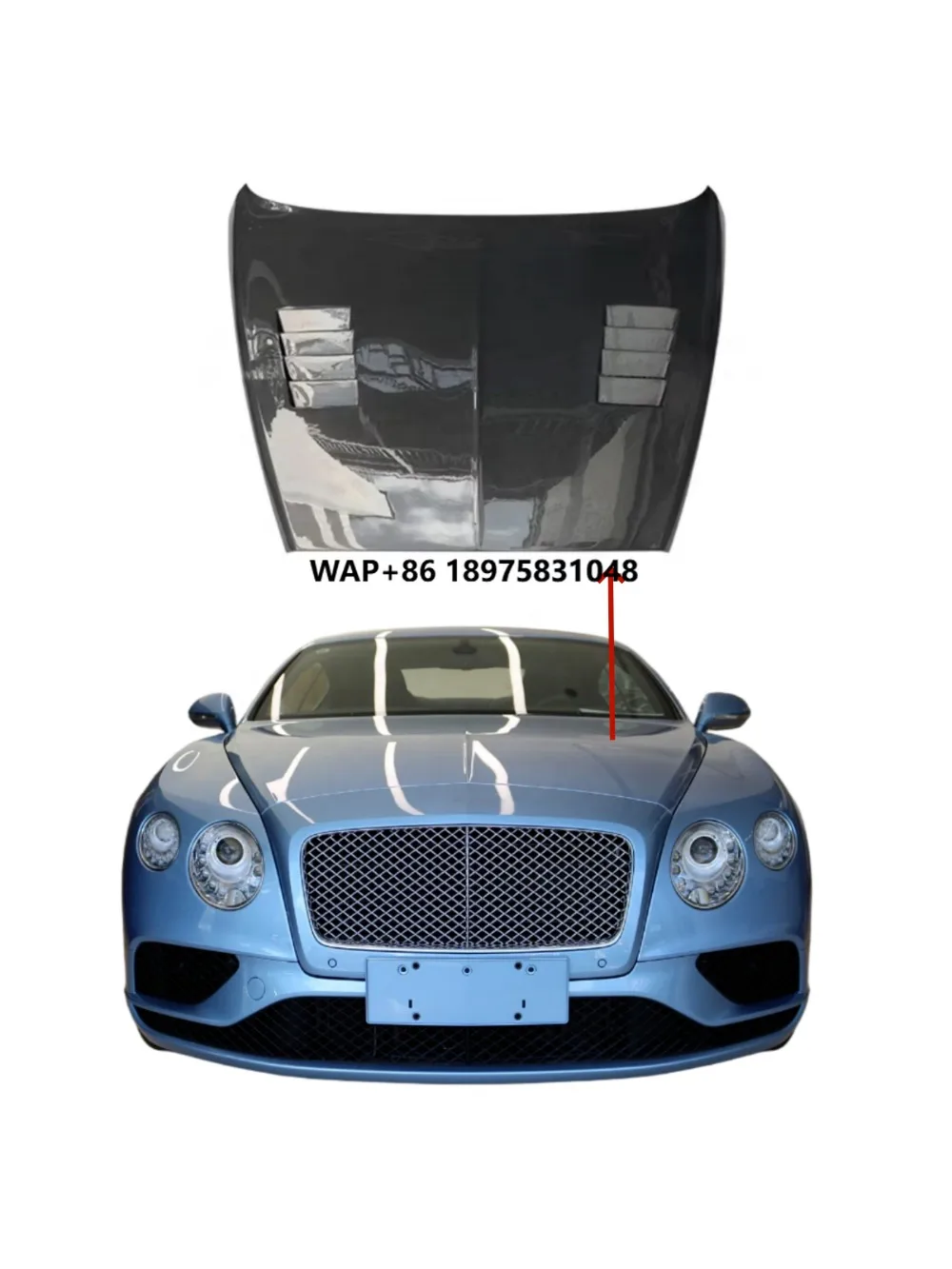 New for  Continental GT 2012-2017 Carbon Fiber Engine Hood Replacement Digging Hole Type