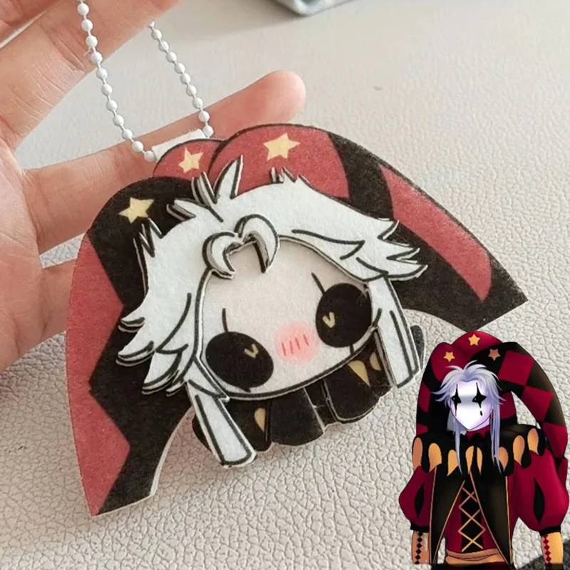 Porte-clés Cosplay Anime The Freak Circus Pierrot, fait main en feutre, version Q, pendentif de sac à dos, accessoires