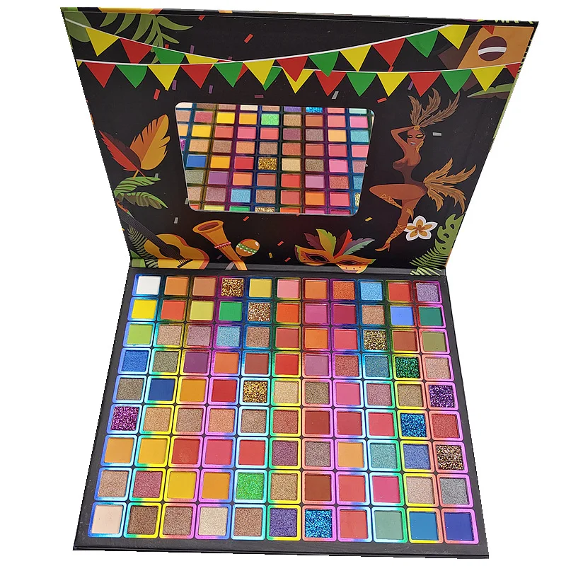 99 Colors Brasilia Carnival European and American Multicolor Eye Shadow Plate Shimmer Matte Shimmering Powder Sequins