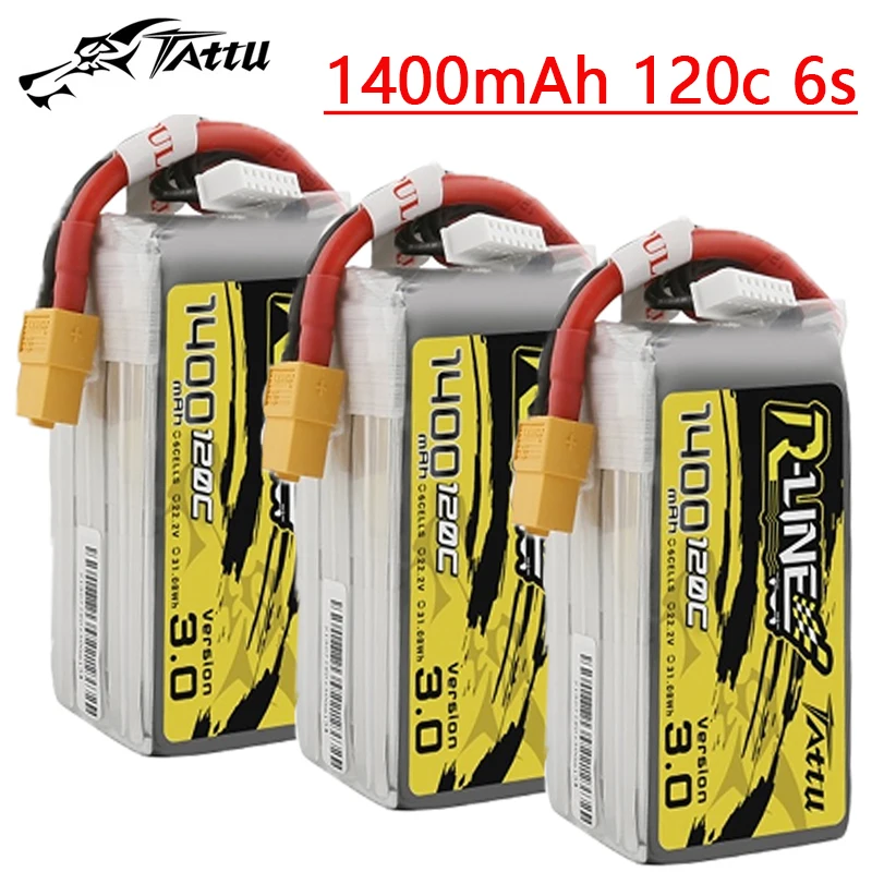 HOT TATTU R-LINE 3.0 120C 1400mAh 22.2V Lipo Battery For RC Helicopter Quadcopter FPV Racing Drone Parts 6S Rechargeable Battery