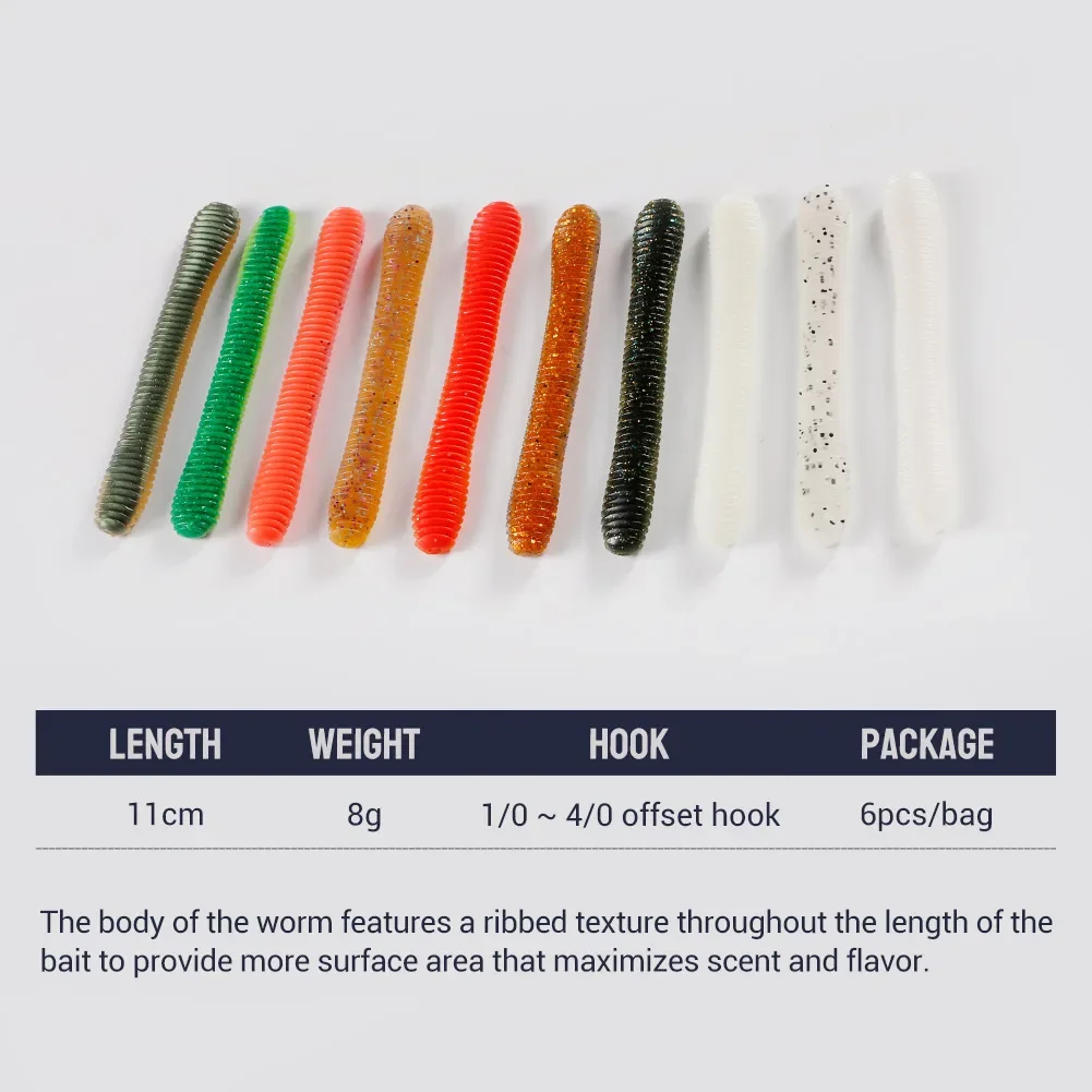 NOEBY Stick Worm Silicone Soft Lure 11cm 8g Swimbaits Finesse PVC Artificial Soft Bait for Bass Pike Tackle Fishing Lures