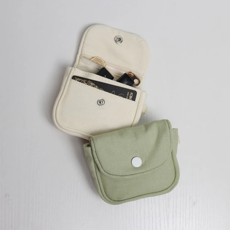 1 Simple Coin Purse, Portable Mini Storage Bag, Canvas Carry-On Small Pocket Bag, Suitable For Students, Change, Small Items