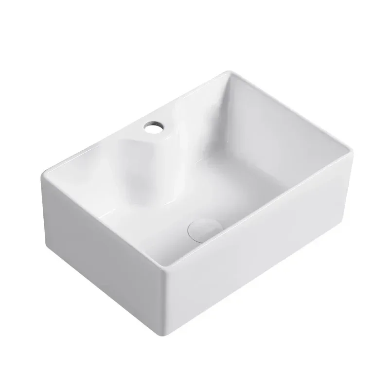 

Ceramic integrated household anti-splash water wash basin, square balcony laundry basin