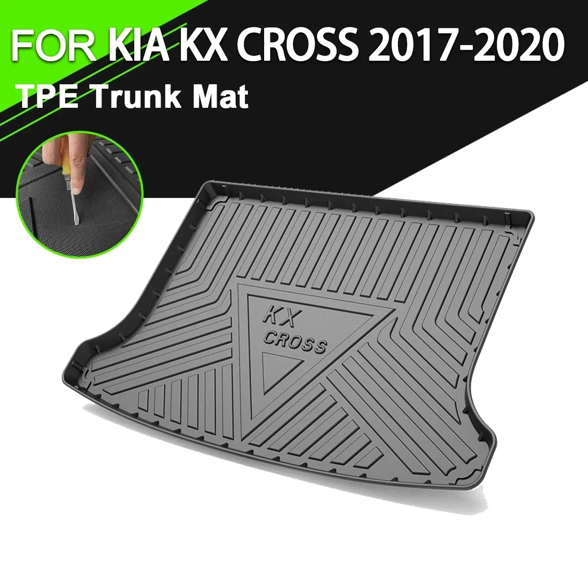 

Car Rear Trunk Cover Mat Rubber TPE Non-Slip Waterproof Cargo Liner Accessories For KIA KX CROSS 2017-2020