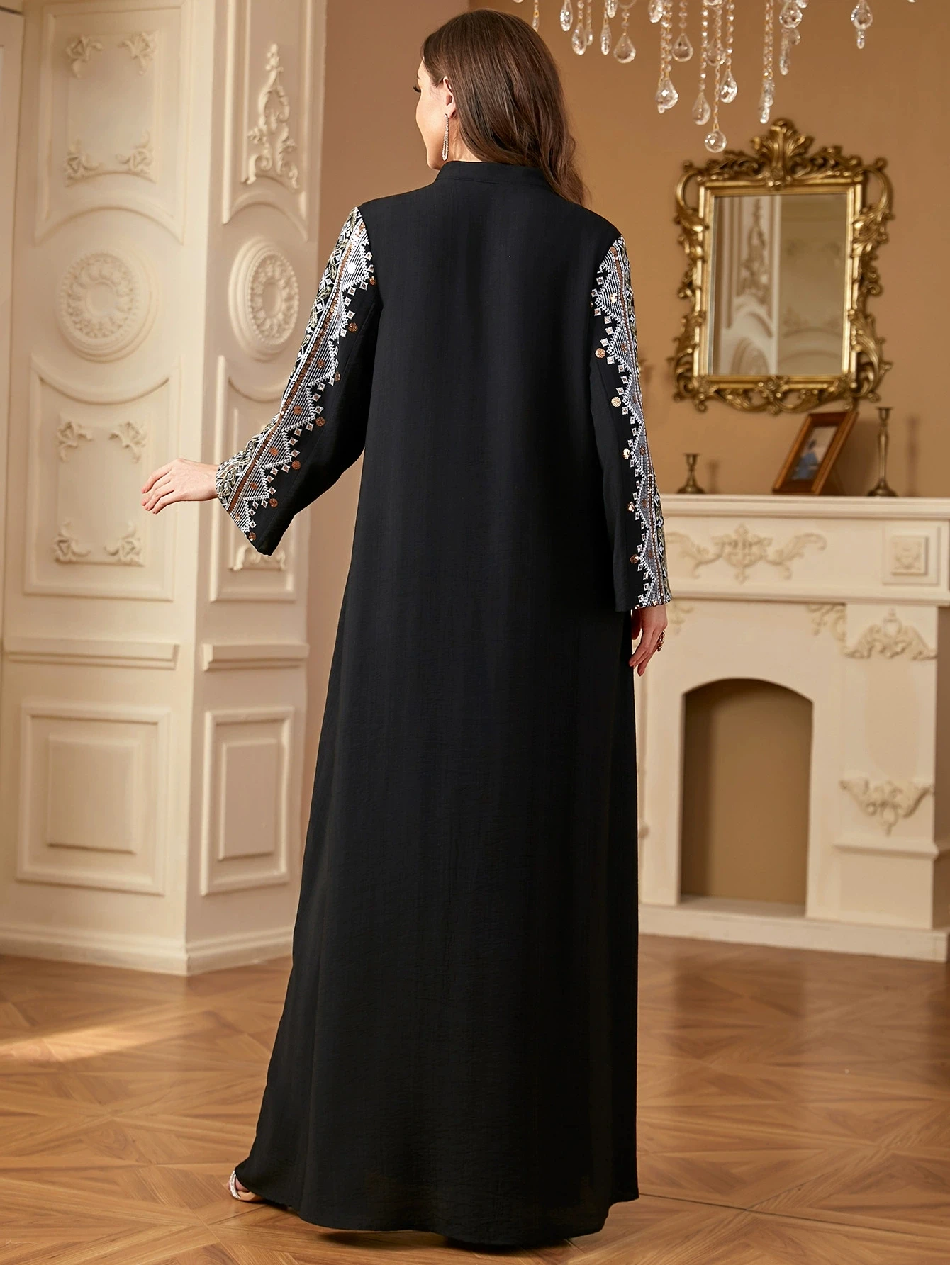 الشرق الأوسط دبي أزياء رمضان الإسلامية للنساء رداء عربي جديد مطرز ثقيل الربط أزياء إسلامية