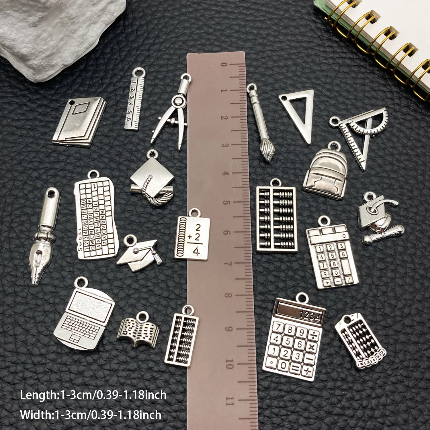 20pcs Academic-Themed Charms (Perfect for School Season & Graduation) - DIY Materials for Teacher/Student Jewelry & Gift Accesso