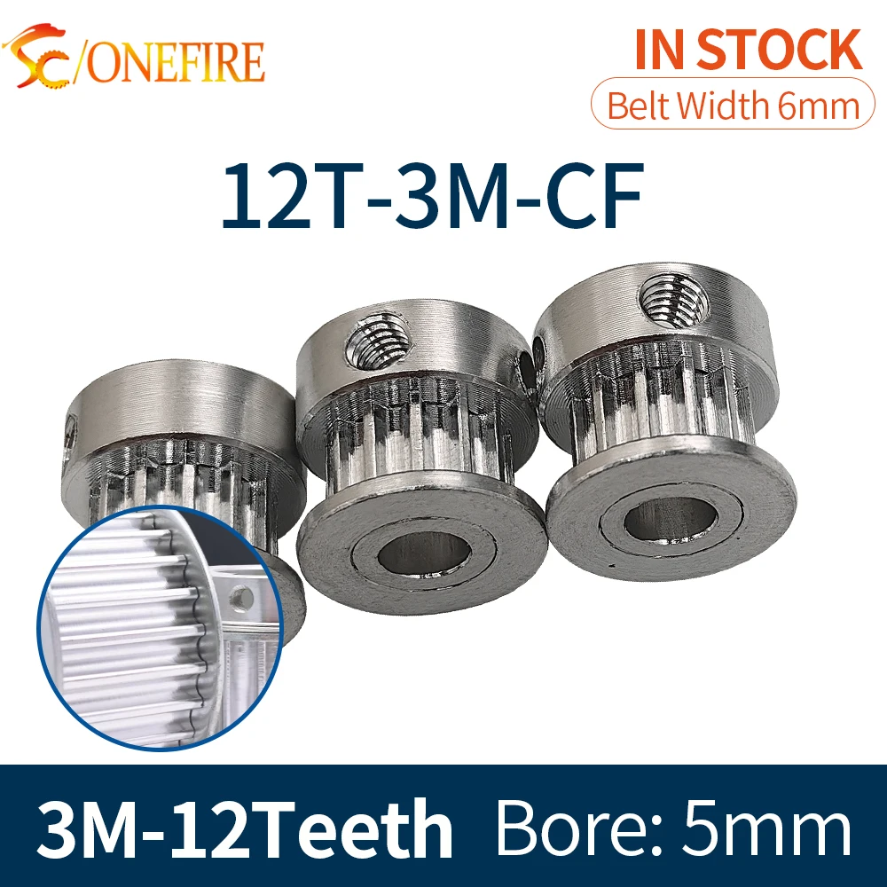 HTD 3M Synchronous Pulley 3M 12 Teeth Bore 5mm For Belt Width 6mm 3M 12T Aluminium Timing Wheel 12Teeth Gear Sheave
