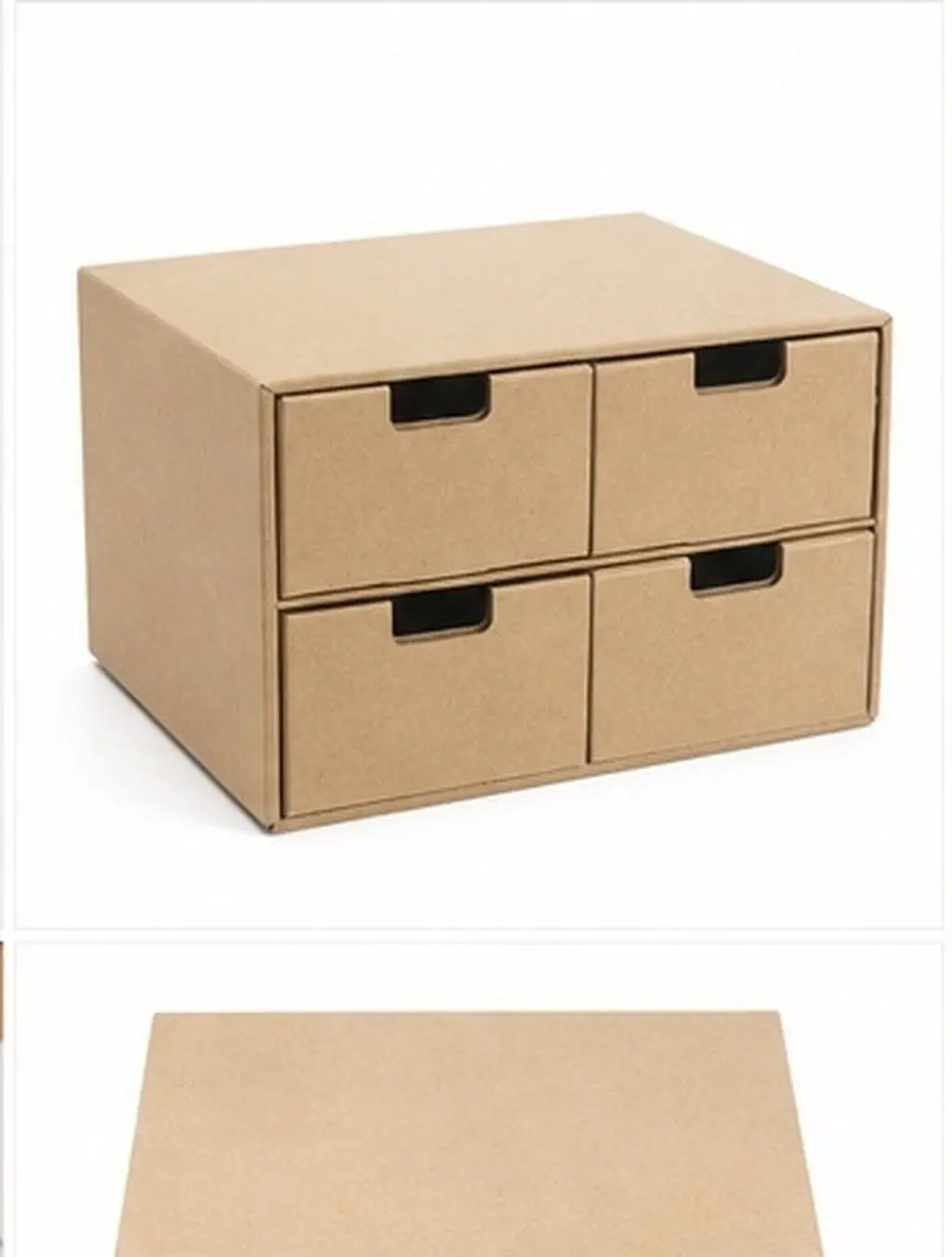 Paper Organizer Storage Box Kraft Paper Office Desktop Drawer Organizer Large Capacity Desk File Document Storage Box Filing