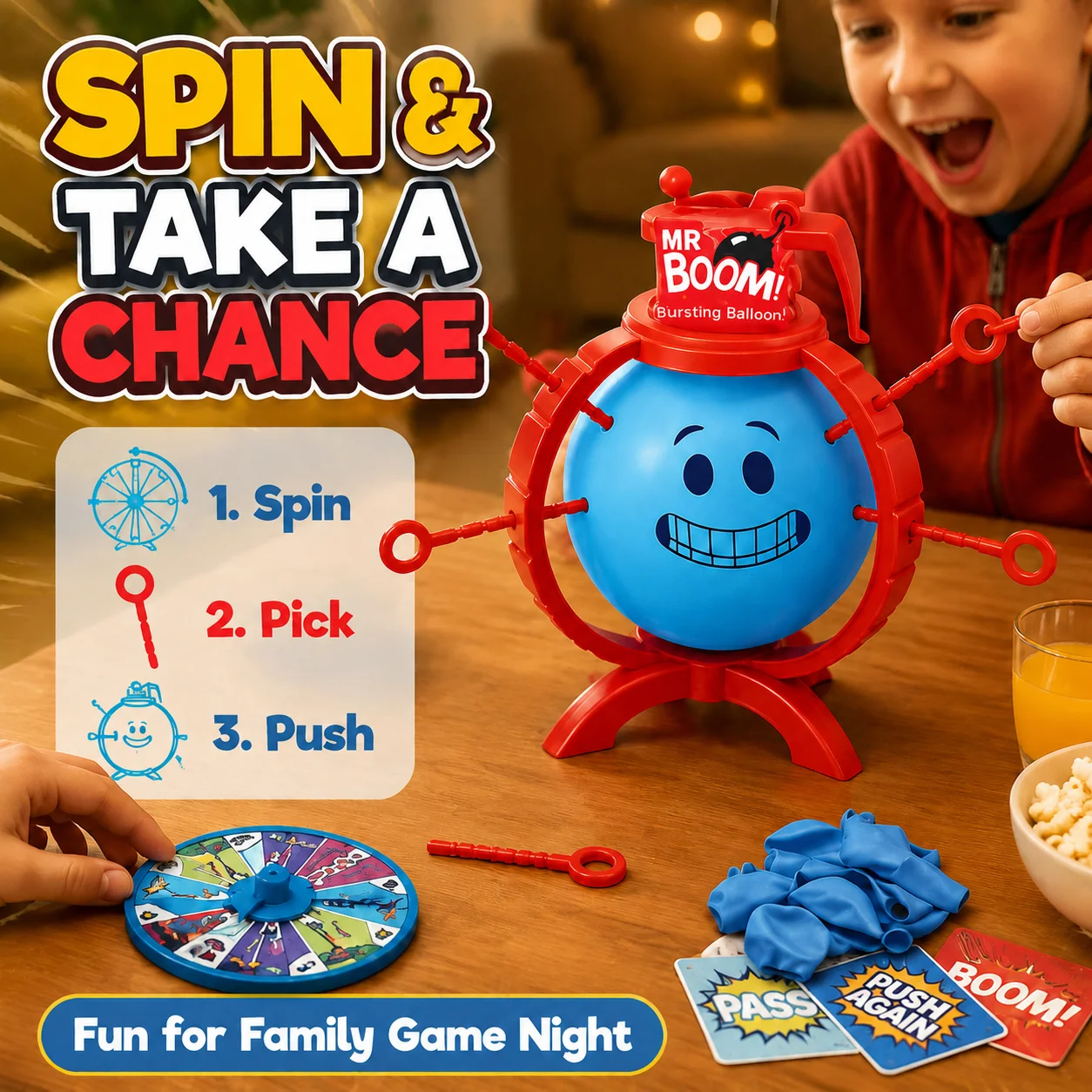 Boom Balloon Tabletop Party Game Interactive Family Board Game Kids Bursting Balloon Prank Toy Party Gathering Gift