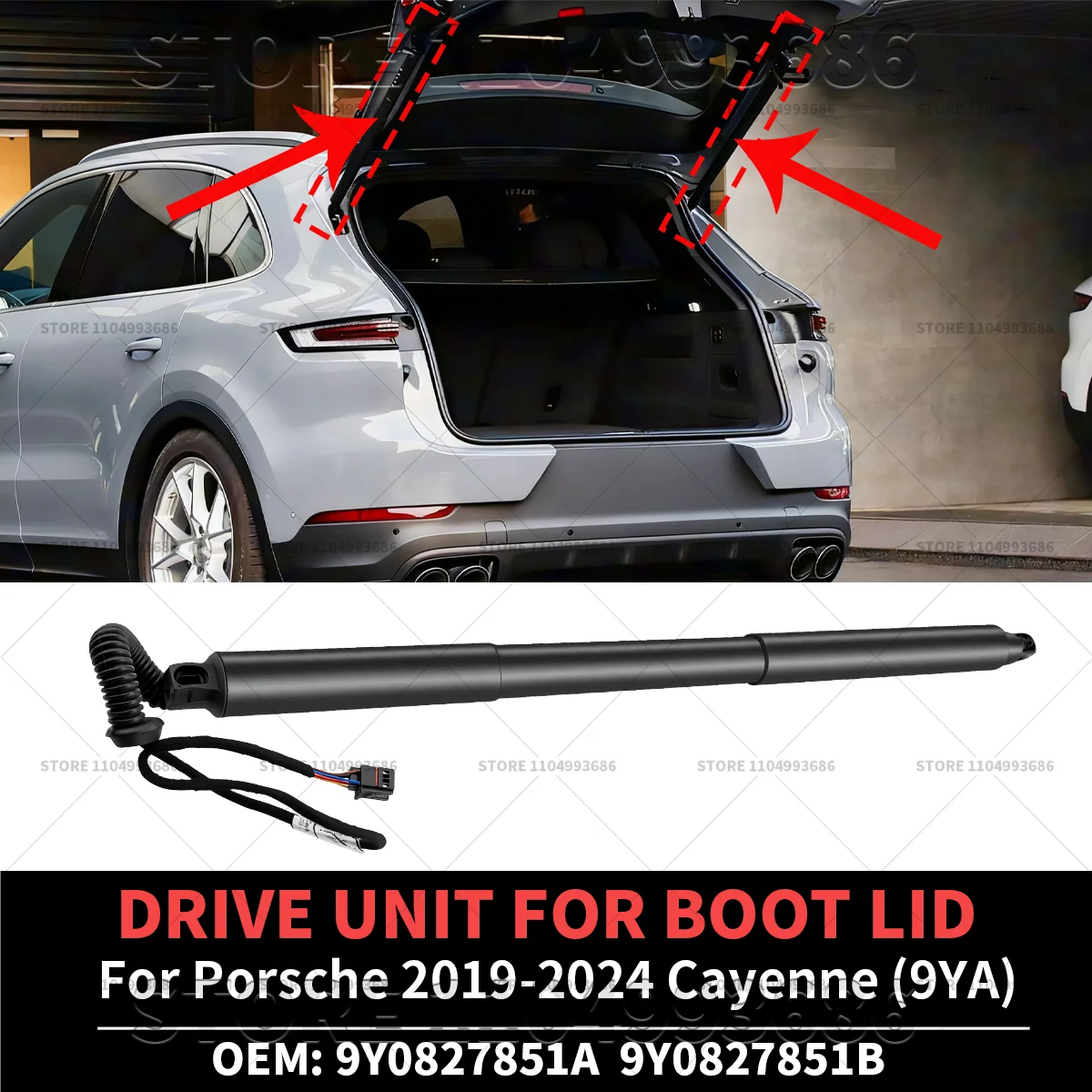 

Для 2019 2020 2021 2022 2023 2024 Porsche Cayenne 9YA привод для привода крышки багажника для люка OEM 9Y0827851A 9Y0827851B
