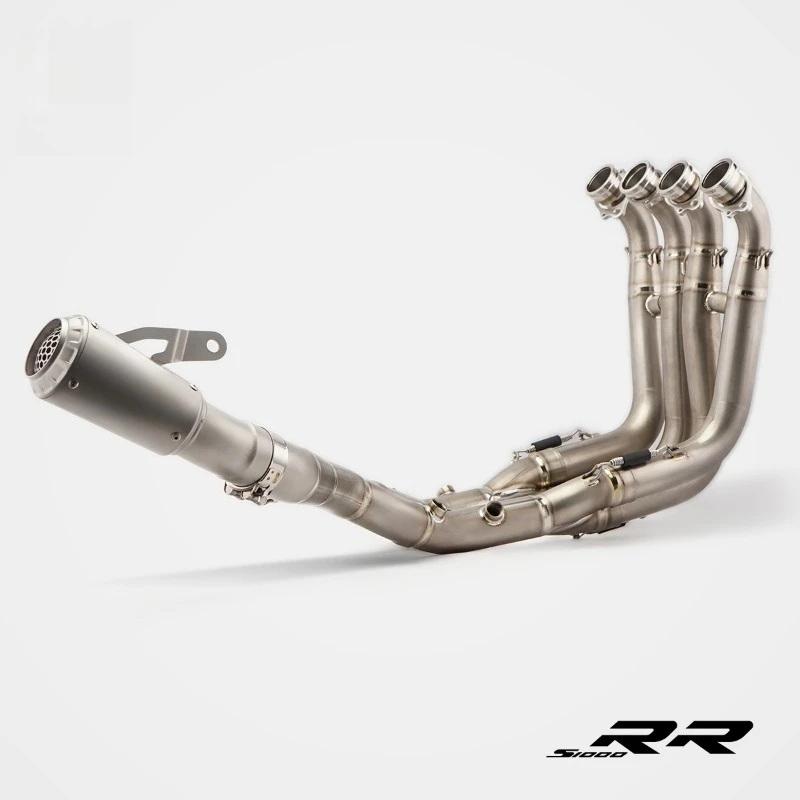 Full Size Custom Motorcycle Exhaust PipeRS Original For S1000RR/R Modified Titanium Front And Middle Coke Can Embossed F