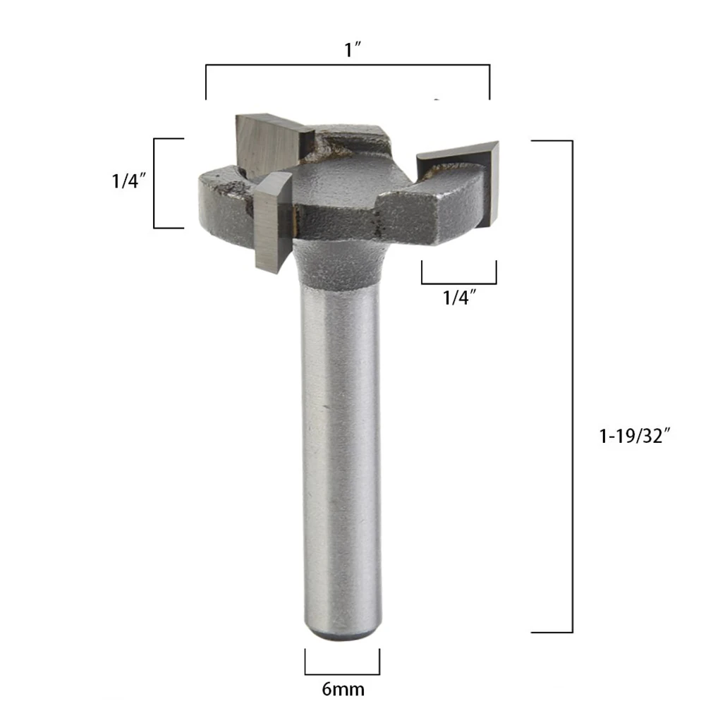 1pcs Milling Cutter Router Bit Surfacing Woods 6mm Shank CNC Spoilboard Carbide Grey MDF Plywood Compact Panel  Woodworking Tool