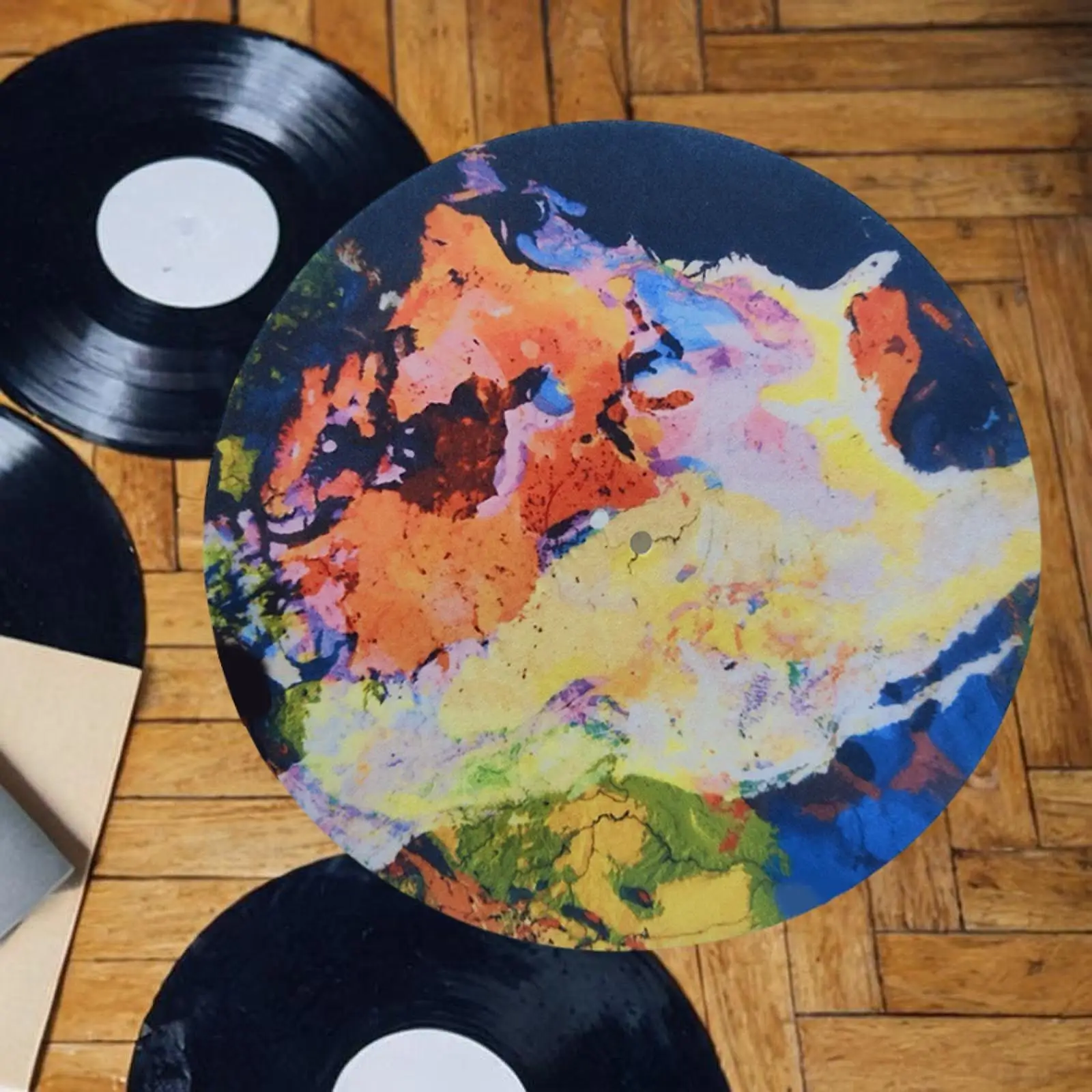 Turntable Platter Mat 12" Vinyl Record Player Felt Record Pad Art Style Home