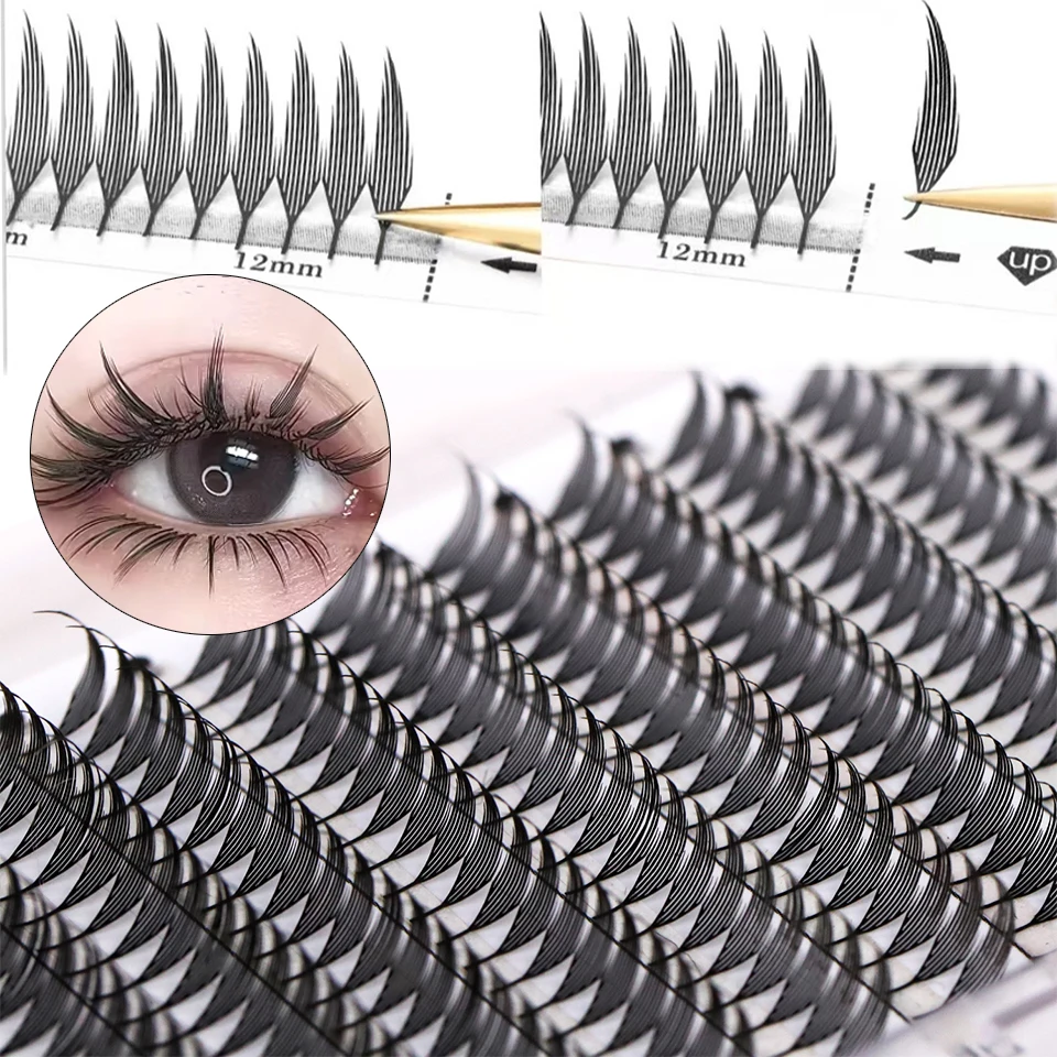 

Easy to graft Feather Shape Premade Fan Lashes Cashmere Individual Eyelash Extensions Comic Spire Premium Mink Lashes Extensions