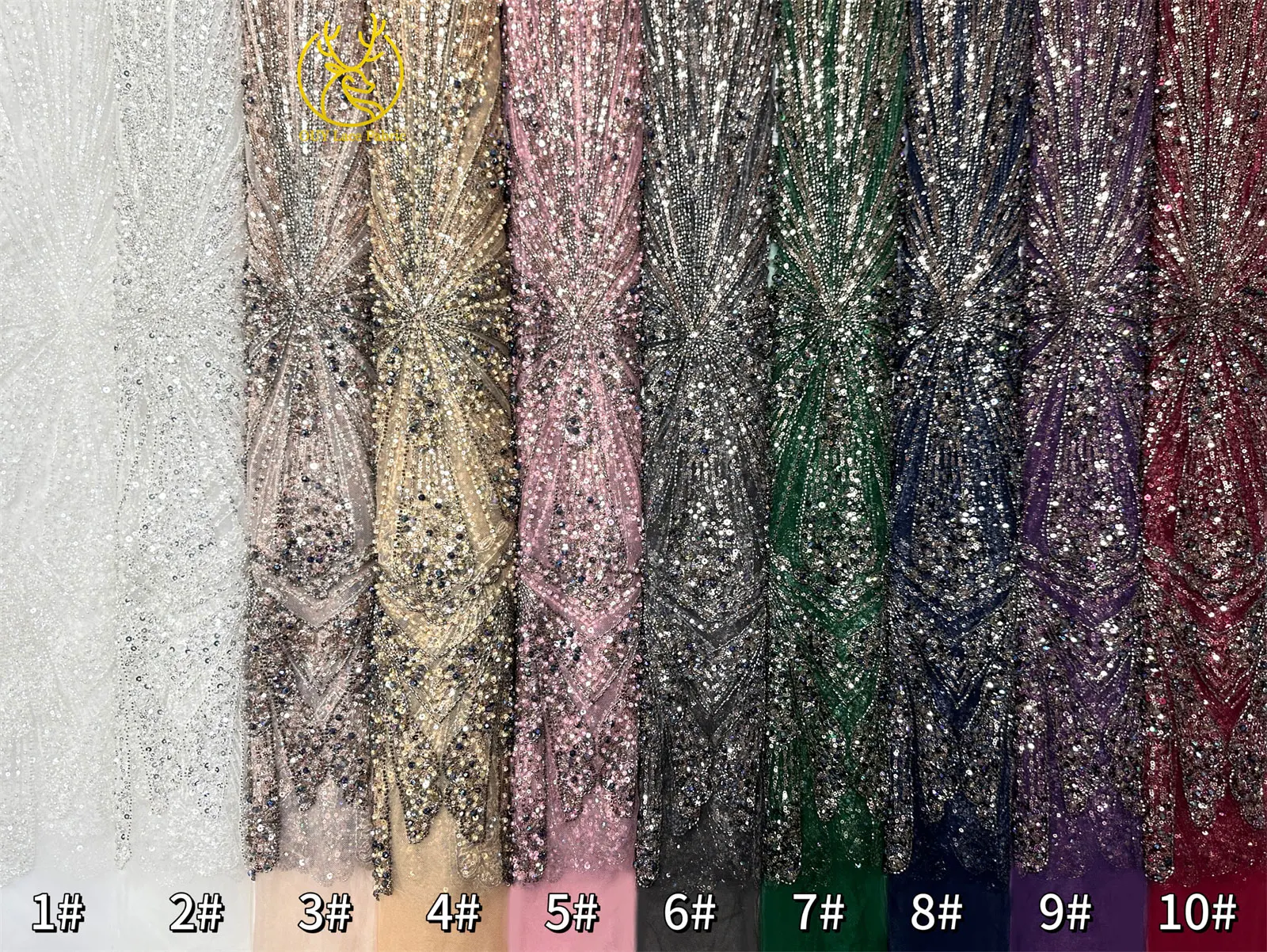 2026 Neuer Afrikanischer Schwer Perlenverzierter Spitzenstoff Hochwertiger Französischer Tüll Pailletten-Spitzenstoff Premium Maßgefertigtes Damen-Abendkleid – Detail 34