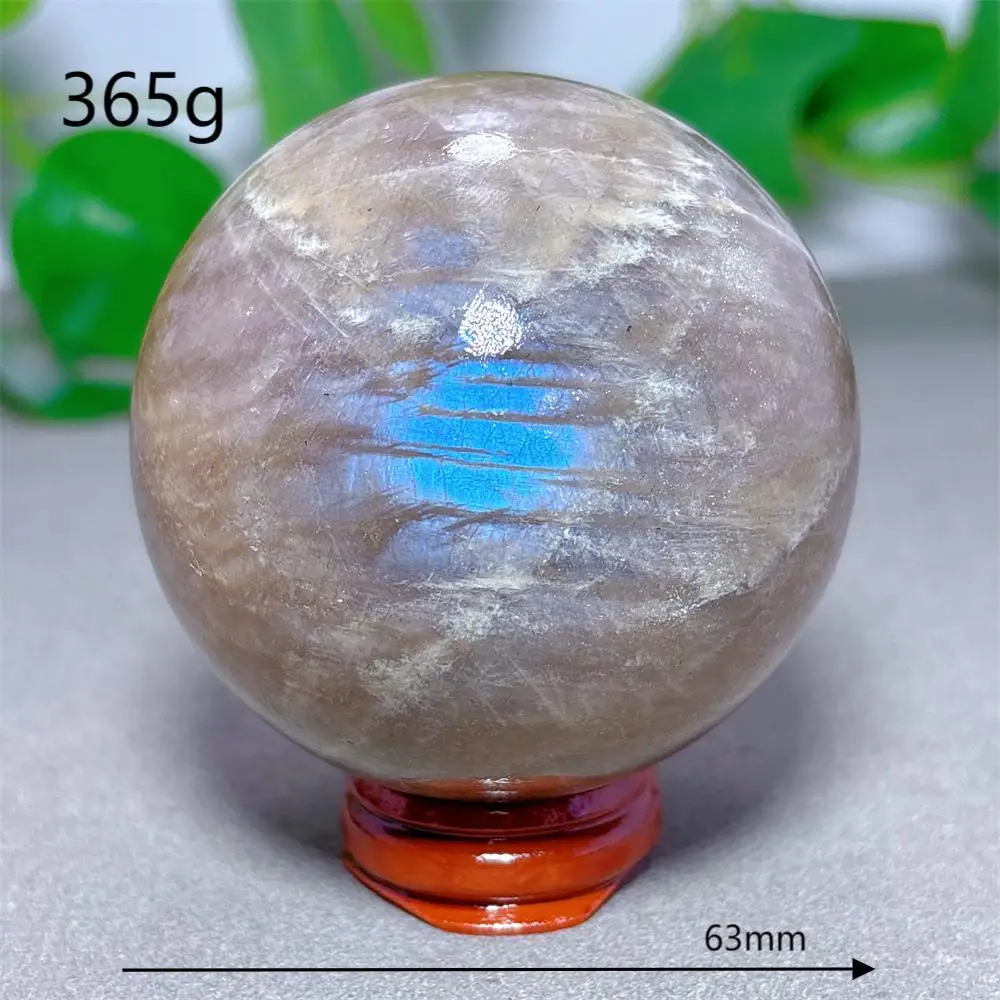 Blauwe Maansteen Bol Kristal Natuursteen Kwarts Mineralen Huisdecoratie Reiki Tuingeschenken Energie Genezing Geluk Liefde +Stand