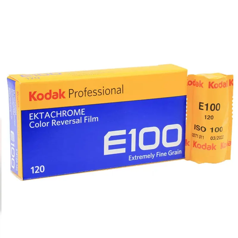 Original Kodak E100 EKTACHROME Sunlight Color Film Reverse Positive Film 120 ISO100（Expiration Time 2025)