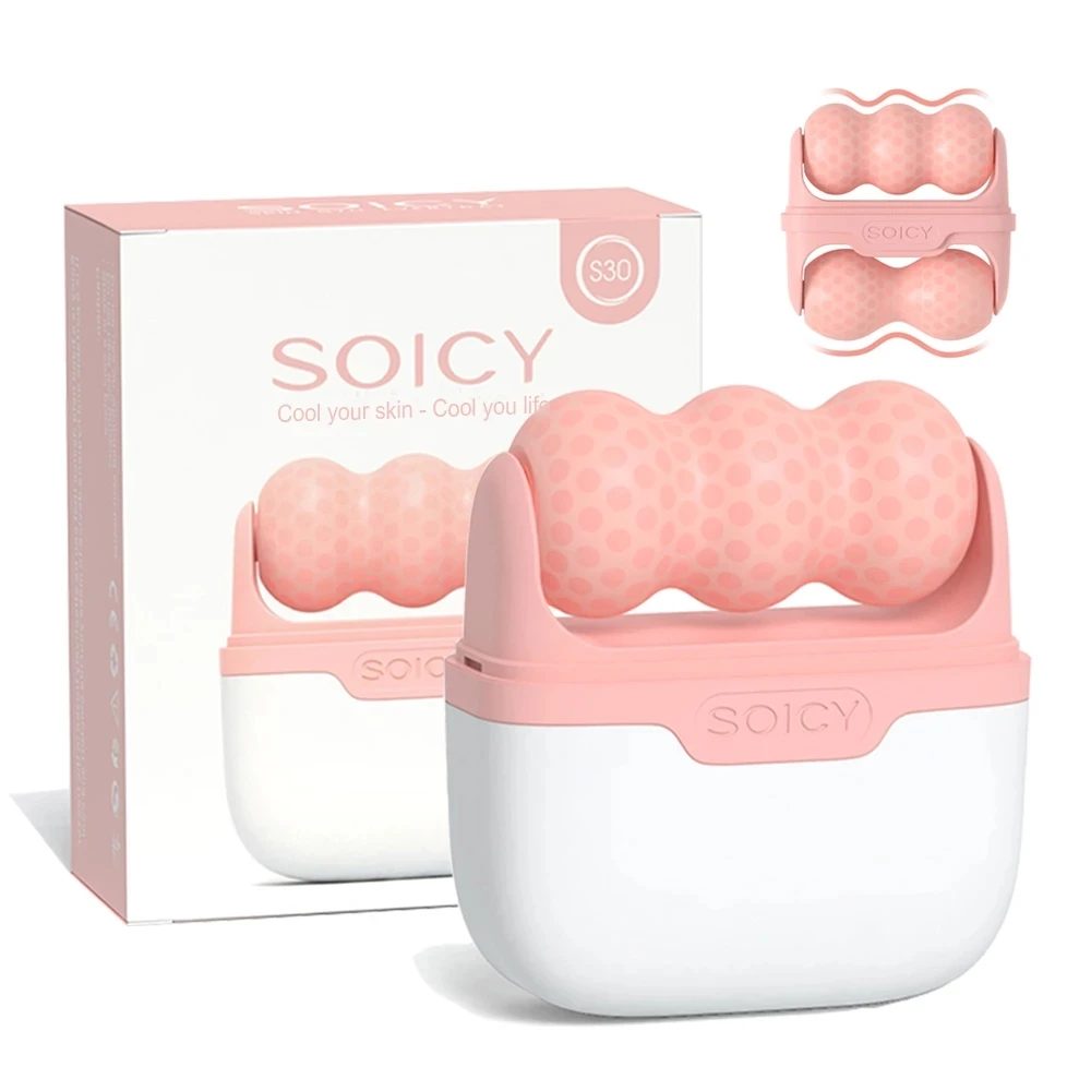 

Soicy S30 Ice Roller Skin Cooling Facial Roller W V 2-in-1 Wavy Skin Relax Tightening Massager With Protective Box For Face Care