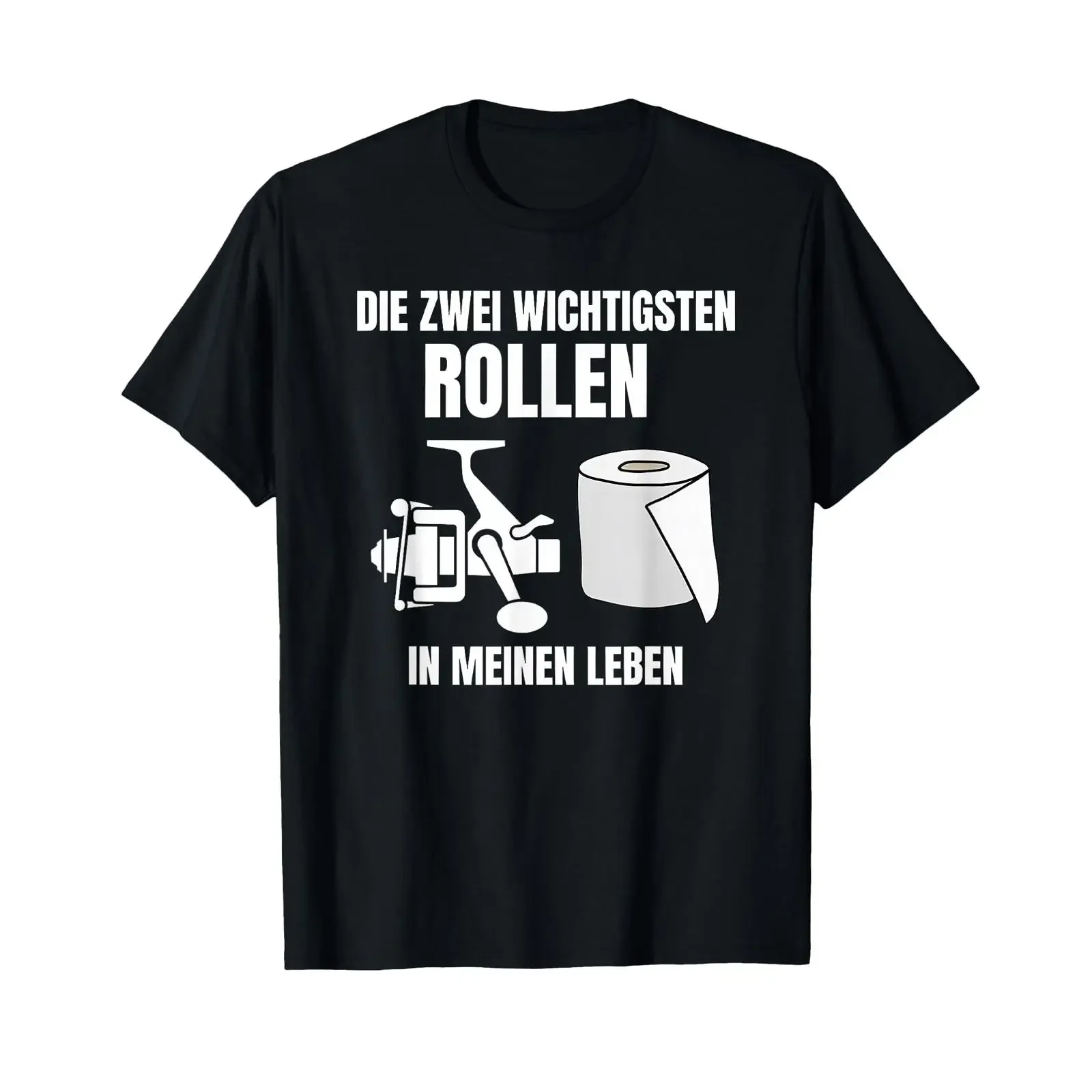 Camiseta con la frase 'Die zwei wichtigsten rollen in meinem leben', negra, vintage, lavada, unisex, suave, ligeramente estilo streetwear, casual, versátil