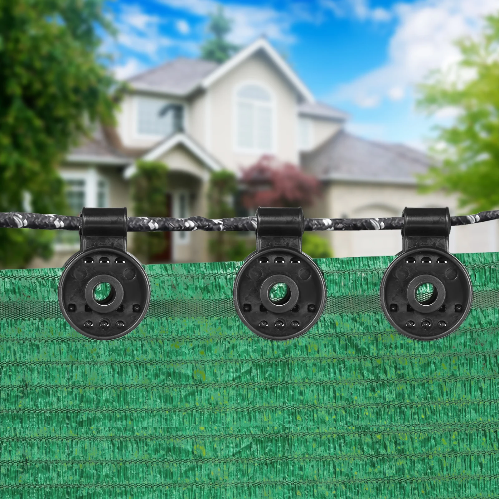 

50pcs Shade Cloth Clips Sunscreen Net Grips Heavy Duty Tarp Awning Locks for Garden Black Mesh Buckle Film Clamp