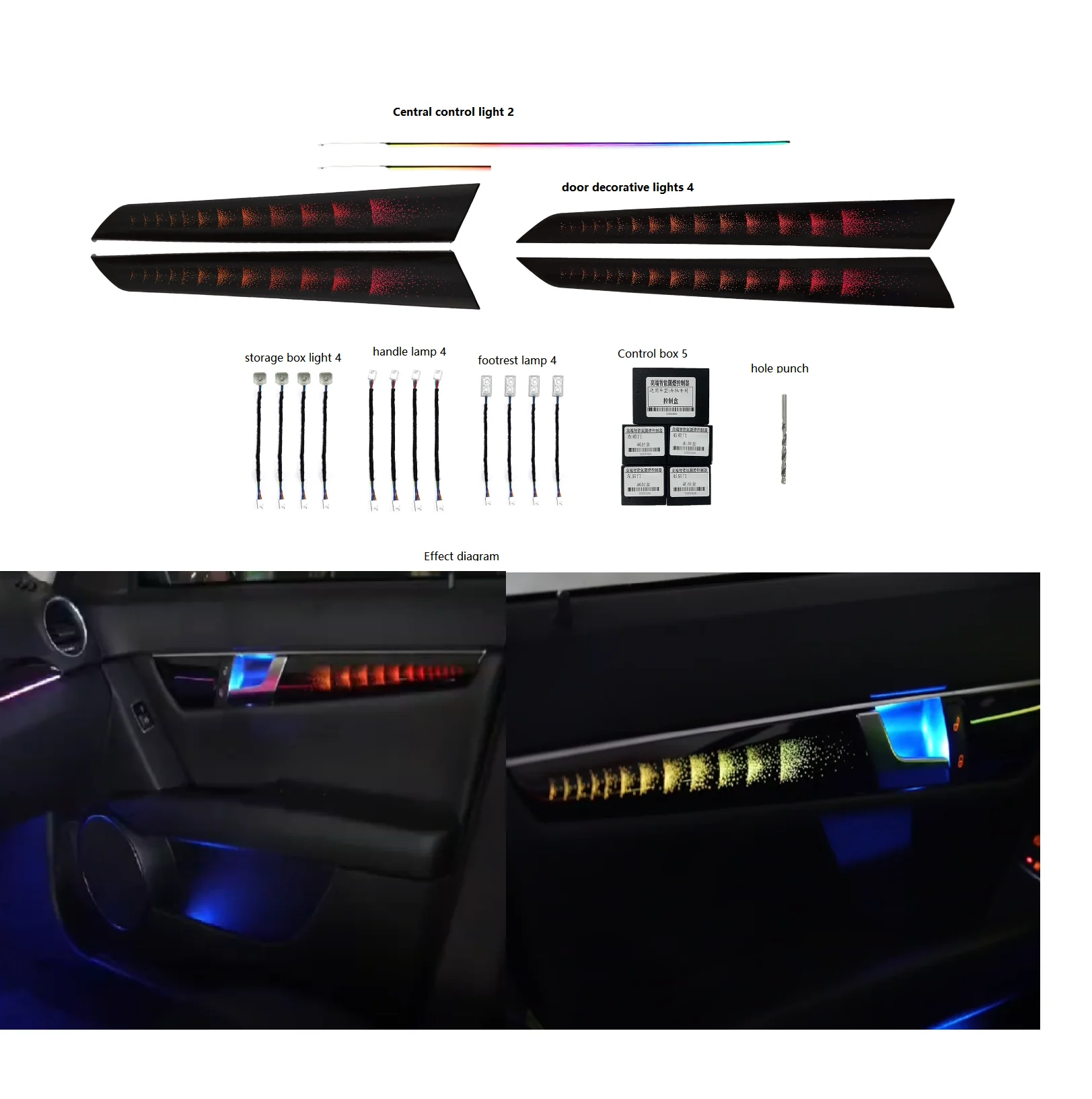 

Автомобильная лампа звездного неба/волшебника, внутреннее окружающее освещение, декоративное освещение, подходит для Mercedes-Benz C-Class W204 2010-2014