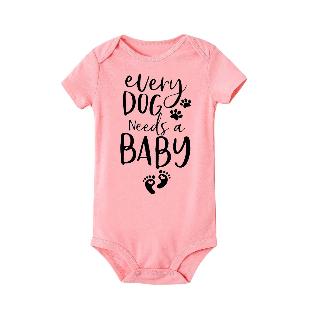 My Big Brother Has Paws Newborn Baby Boys Girls Romper Toddler Baby Bodysuit Short Sleeve Infant Clothes Cute Animal Printed