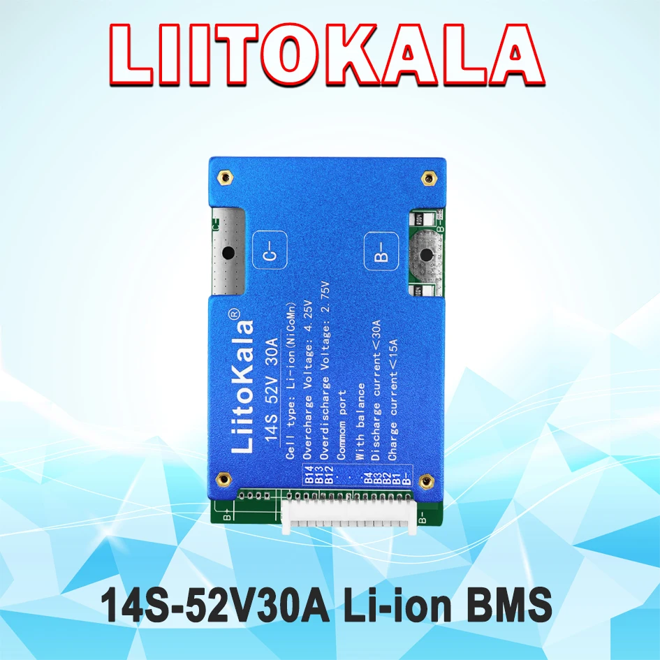 LiitoKala 14S-52V30A 14 سلسلة 52 فولت لوحة حماية البطارية #3