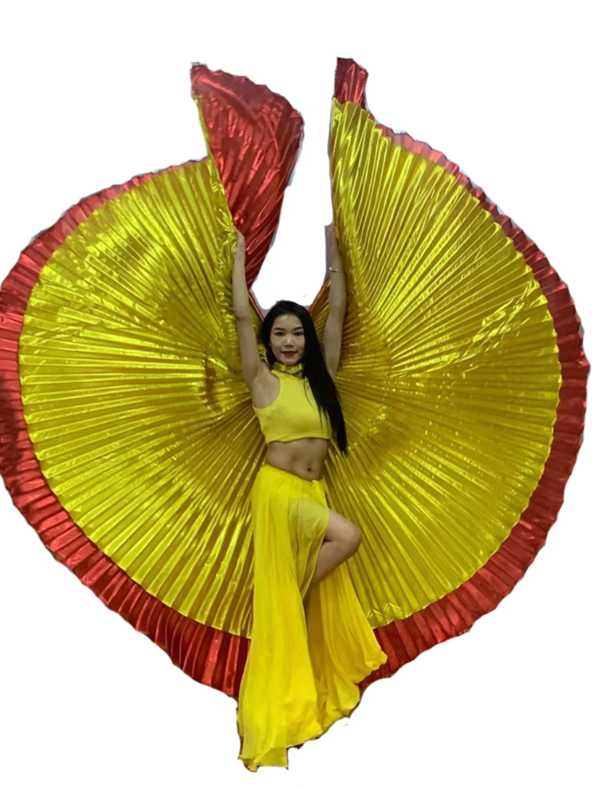 Belly Dance Wings Carnivals Festivals Cosplay Fairy Wings New Style Double Color Dance Wings with Sticks