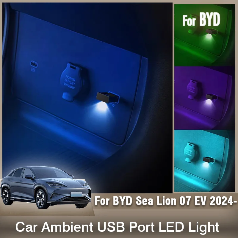 

For BYD Sealion Sea Lion 07 EV 2024 2025 2026 Car LED Ambient Lights USB Powered 7 Color Modes Breathing Effects Reading Lamp