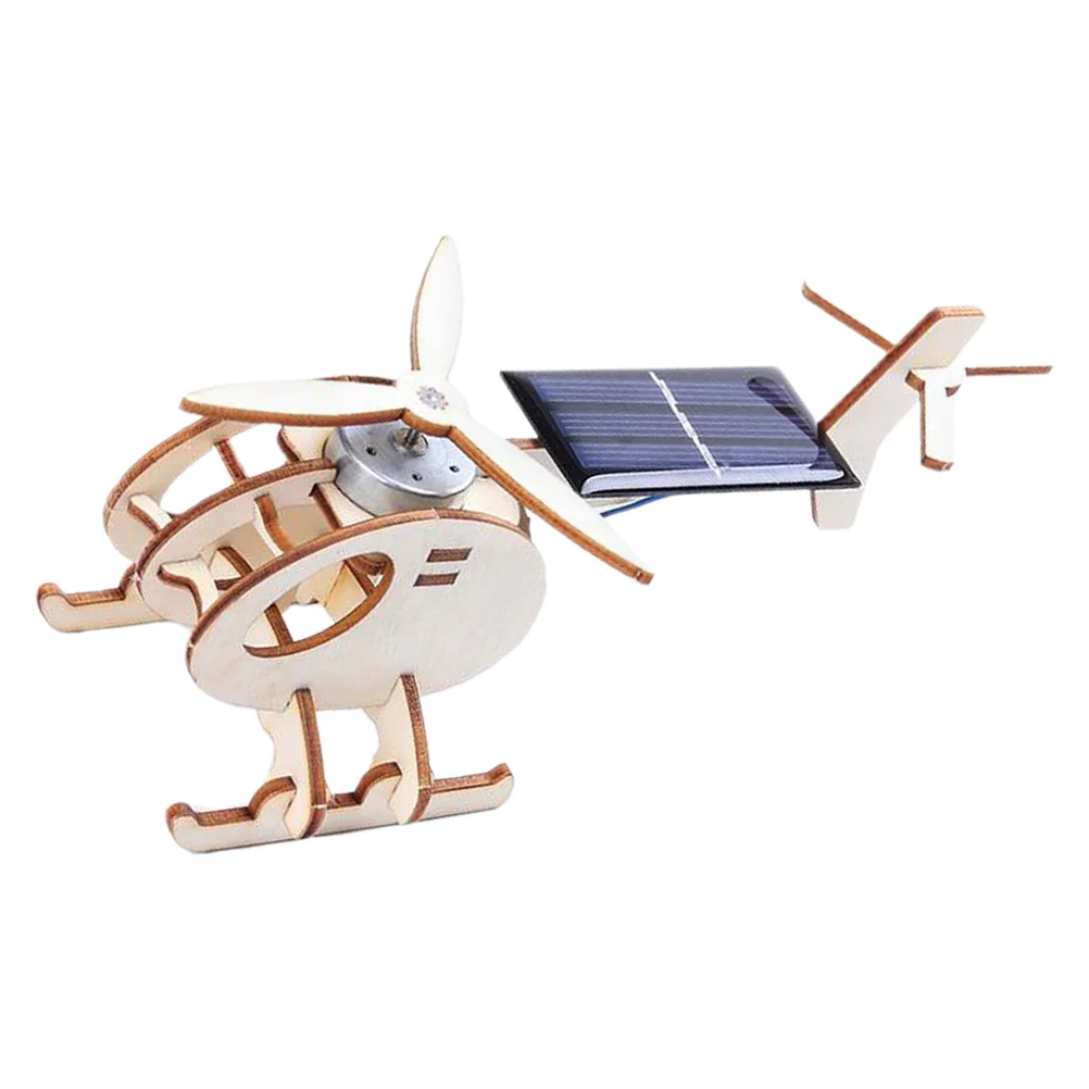 Model Car Kits Solar Aircraft Experimental Scientific Toy Motor Wood DIY Plane Airplane Kids Helicopter Child