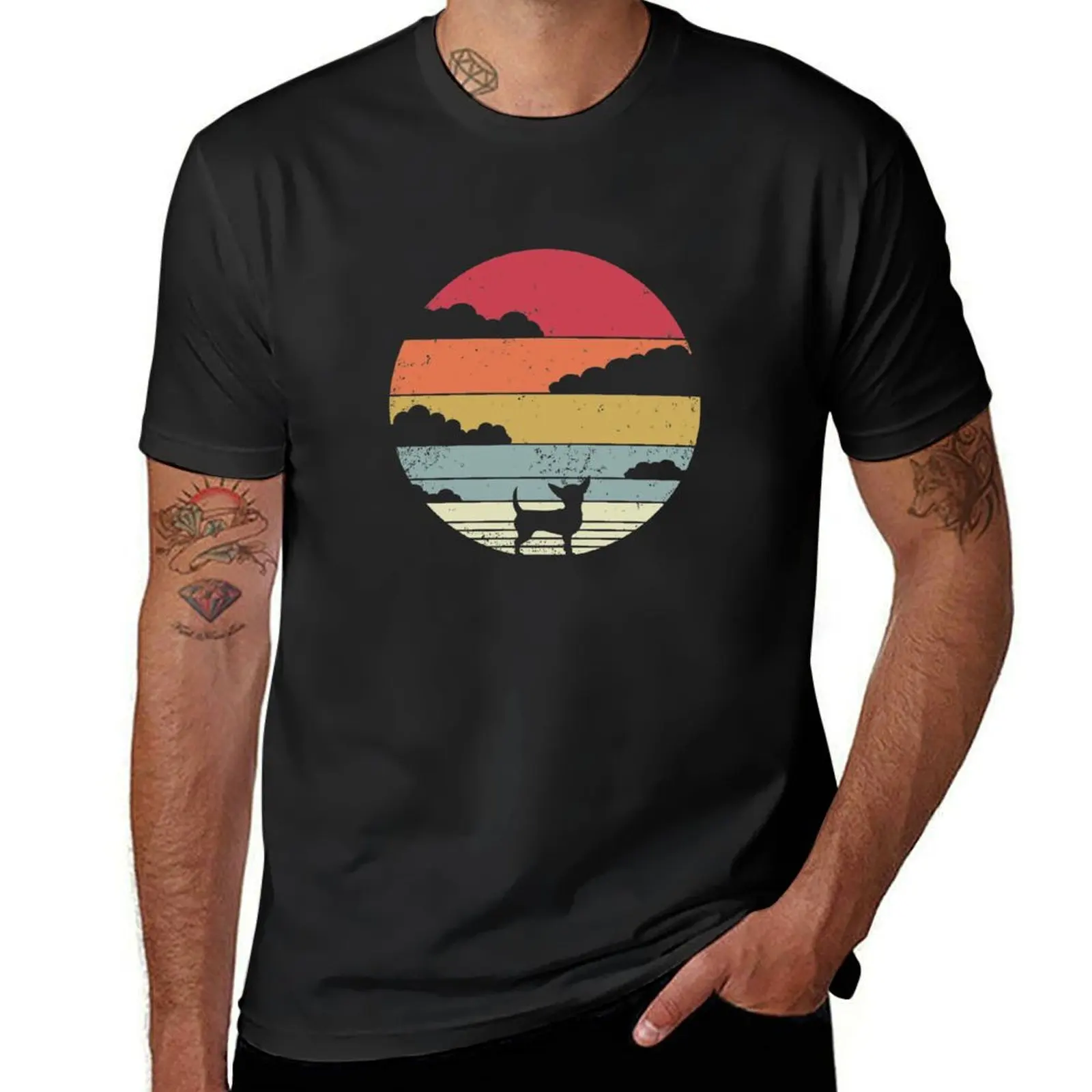 Retro Vintage Chihuahua Earth Design for Chihuahua Moms and Dads T-Shirt Blouse vintage clothes mens white t shirts