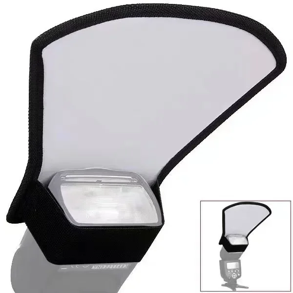 

Silver White Camera Flash Diffuser 2-in-1 Sector Softbox Photo Light Reflector for Canon Canon Sony Minolta Nikon