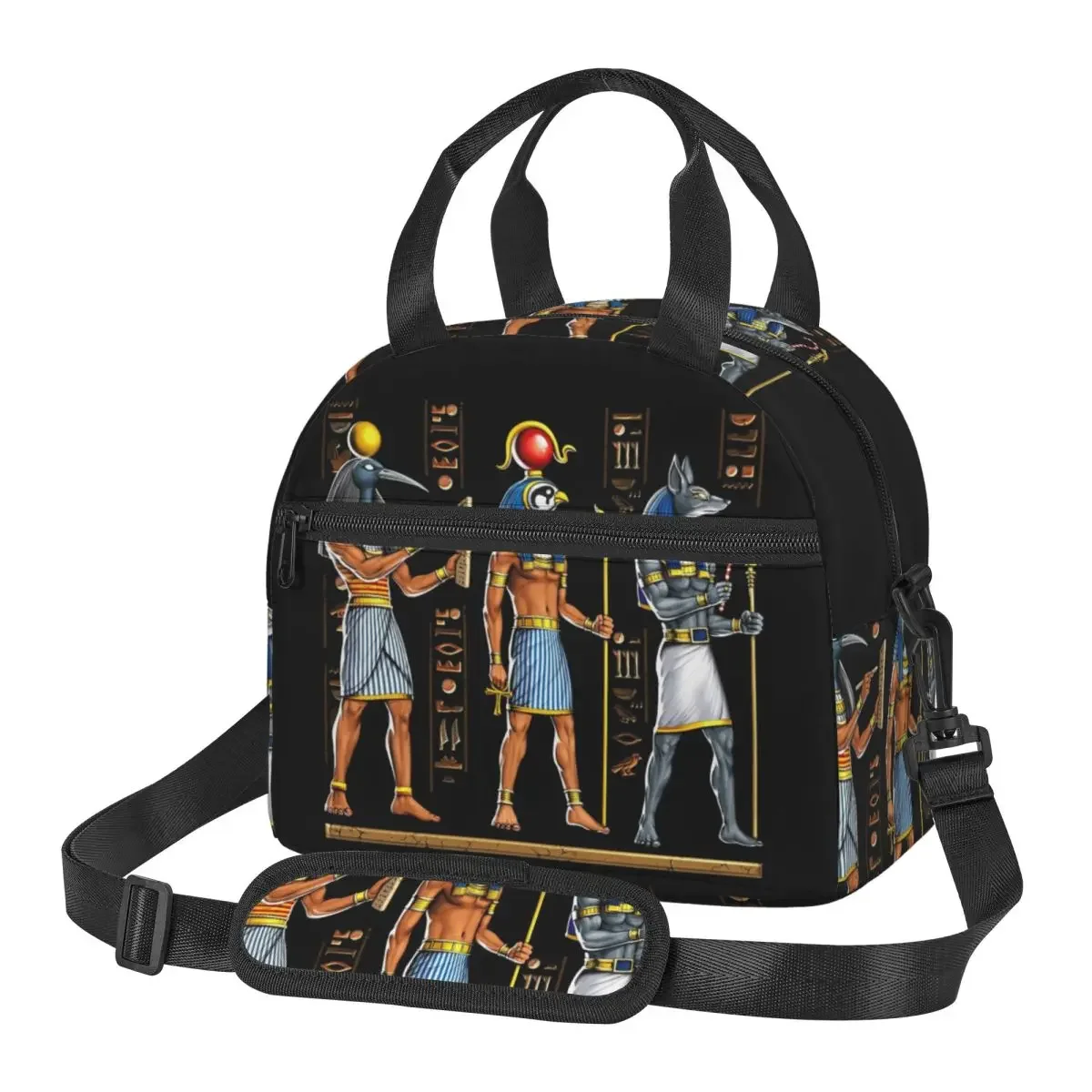 Egyptian Gods And Pharaohs Lunch Bags Insulated Bento Box Resuable Lunch Tote Picnic Bags Thermal Bag for Woman Student