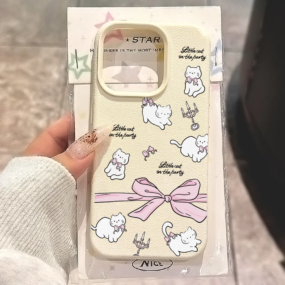 Schleifenkatt-Handyhülle für iPhone 17 16 15 14 13 12 11 Pro Max 16 15 14 Plus 17 16 15 14 13 12 11 Pro 17Air Silikon-Matt-Cover – Detail 1