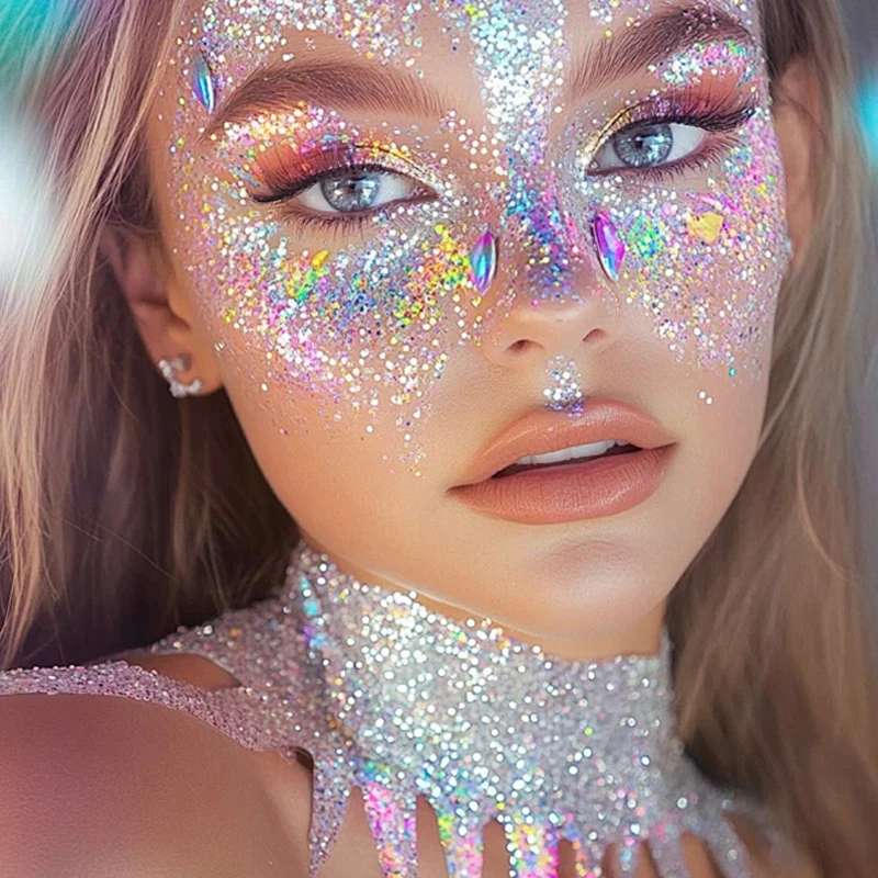 Shiny Cosmetic Glitter Stick Chunky Sequins Gel Fo=r Face Eyes Body Hair Long Lasting Sparkle Festival Halloween Party Makeup