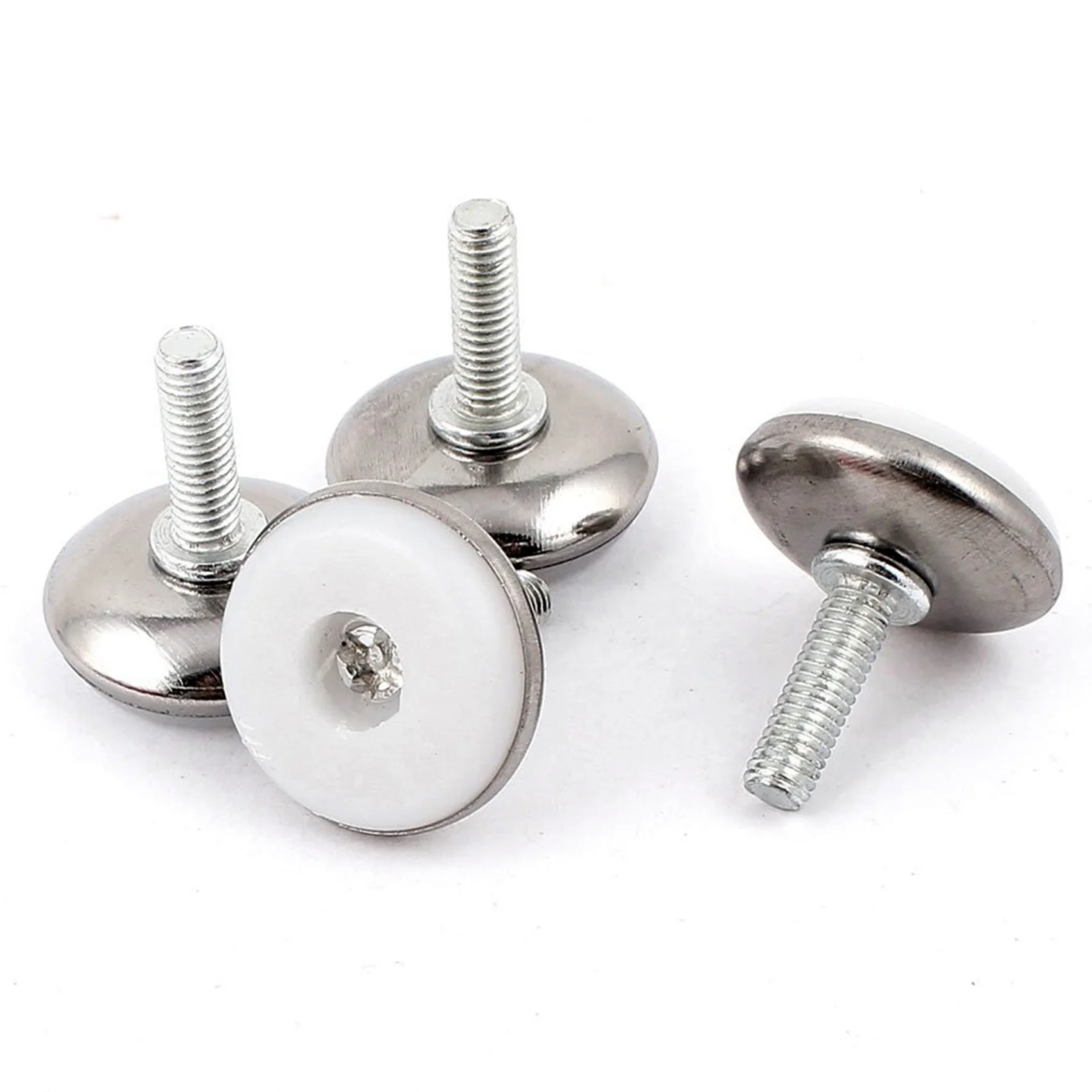 AT63-Furniture Adjustable Screw On Glide Leveling Foot Feet M6x20mm 16 Pcs
