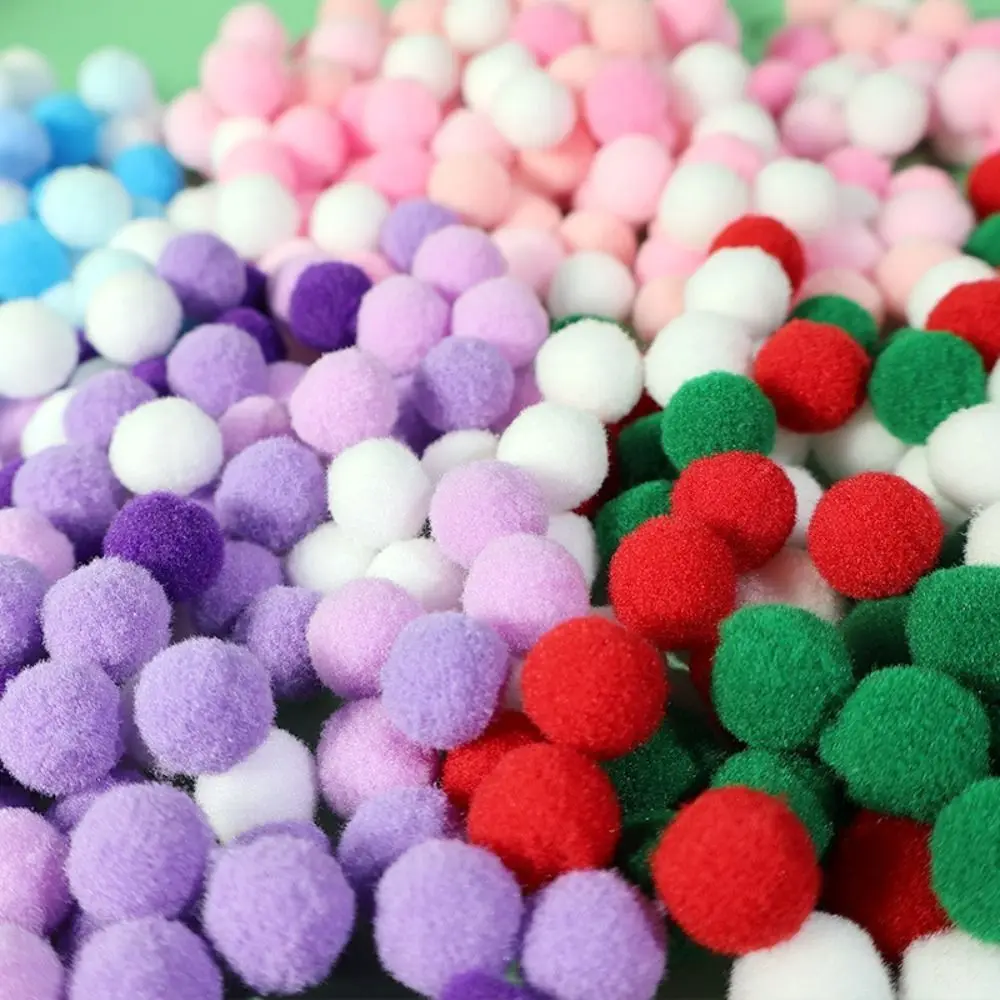 100 pièces bricolage couture artisanat fournitures 10mm pompon boules de fourrure bonbons couleurs bricolage Pom Pom Pom balle moelleux coloré bricolage balle de mariage