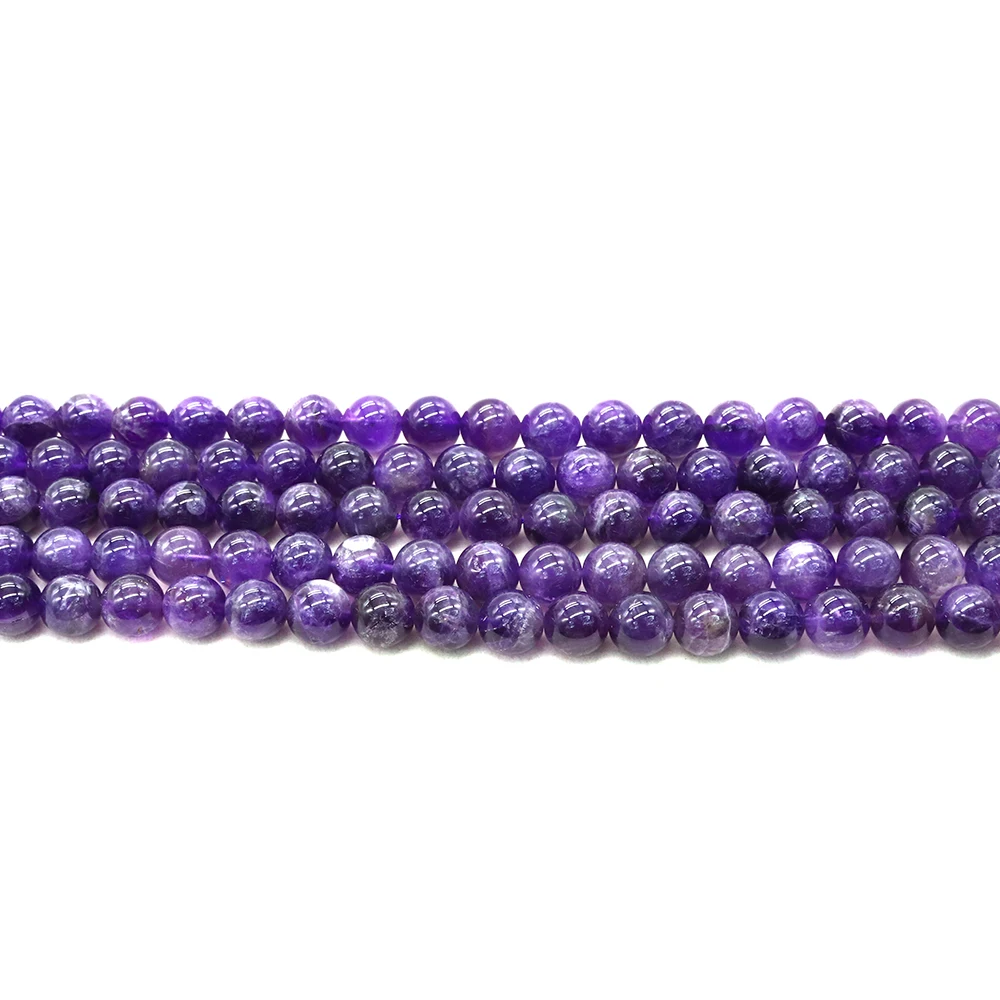 

Natural Stone Purple Amethyst Round Bead 4 6 8 10 12 mm Loose Beads for Jewelry Making DIY Bracelet Necklace Accessory Supplier