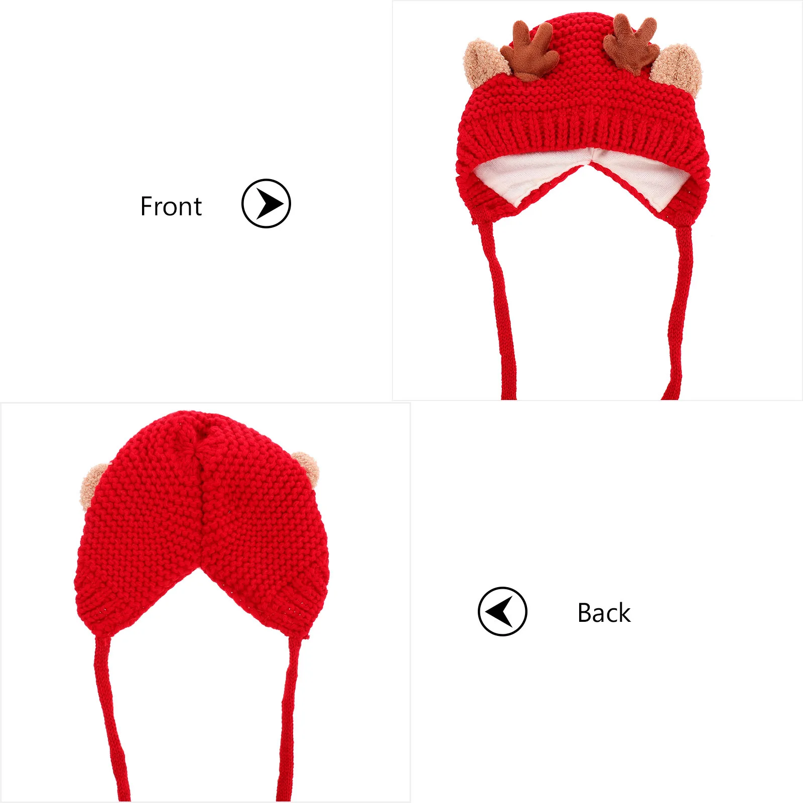 1 قطعة قبعة الحياكة الدافئة للأطفال قرن الوعل نمط قبعة الشتاء لينة مريحة تناسب الفتيات طويلة الأمد جودة عطلة هدية الاختيار #3