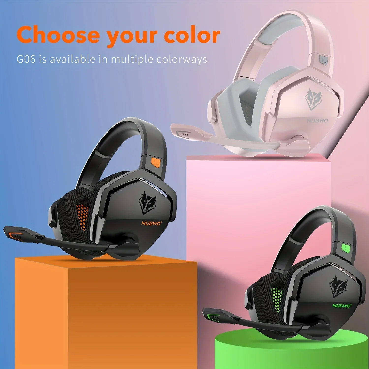 

1Pcs G06 Gaming Headset for PS5, PS4, XBOX,PC, Mac, 2.4GHz Ultra-Low Latency Noise Cancelling Bluetooth Headphones With Mic xbox