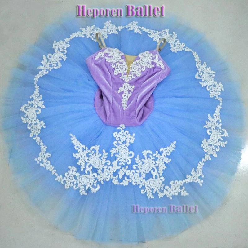 

New Ballet Tutu Lilac Group Dance Dress Blue Pancake Tutu Adult Children's Performance Skirt Drop Ship