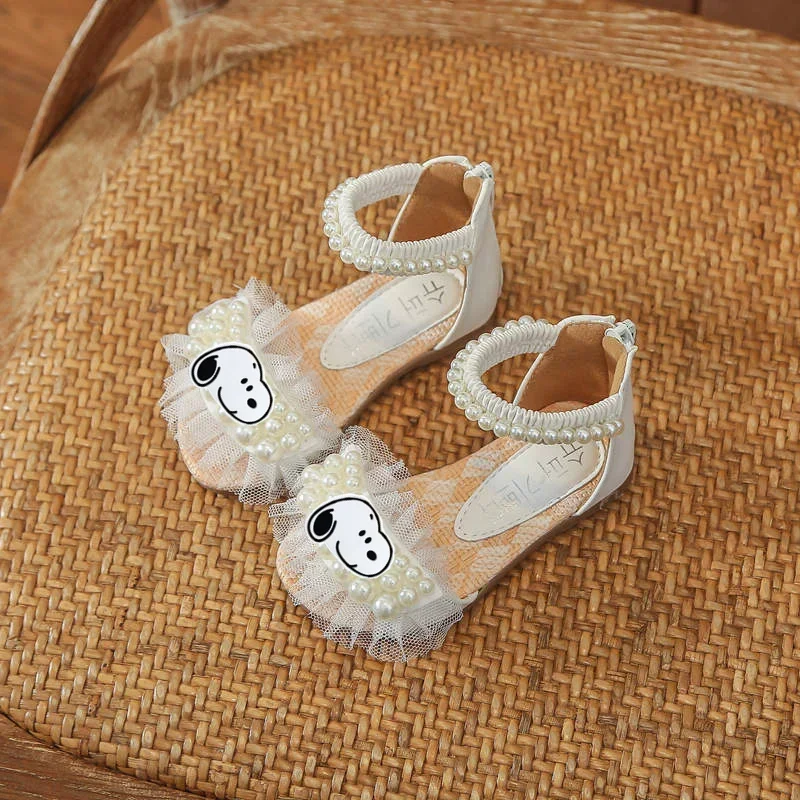 Snoopy Children's shoes summer new 2022 girls sandals princess shoes soft bottom children's beach shoes Roman