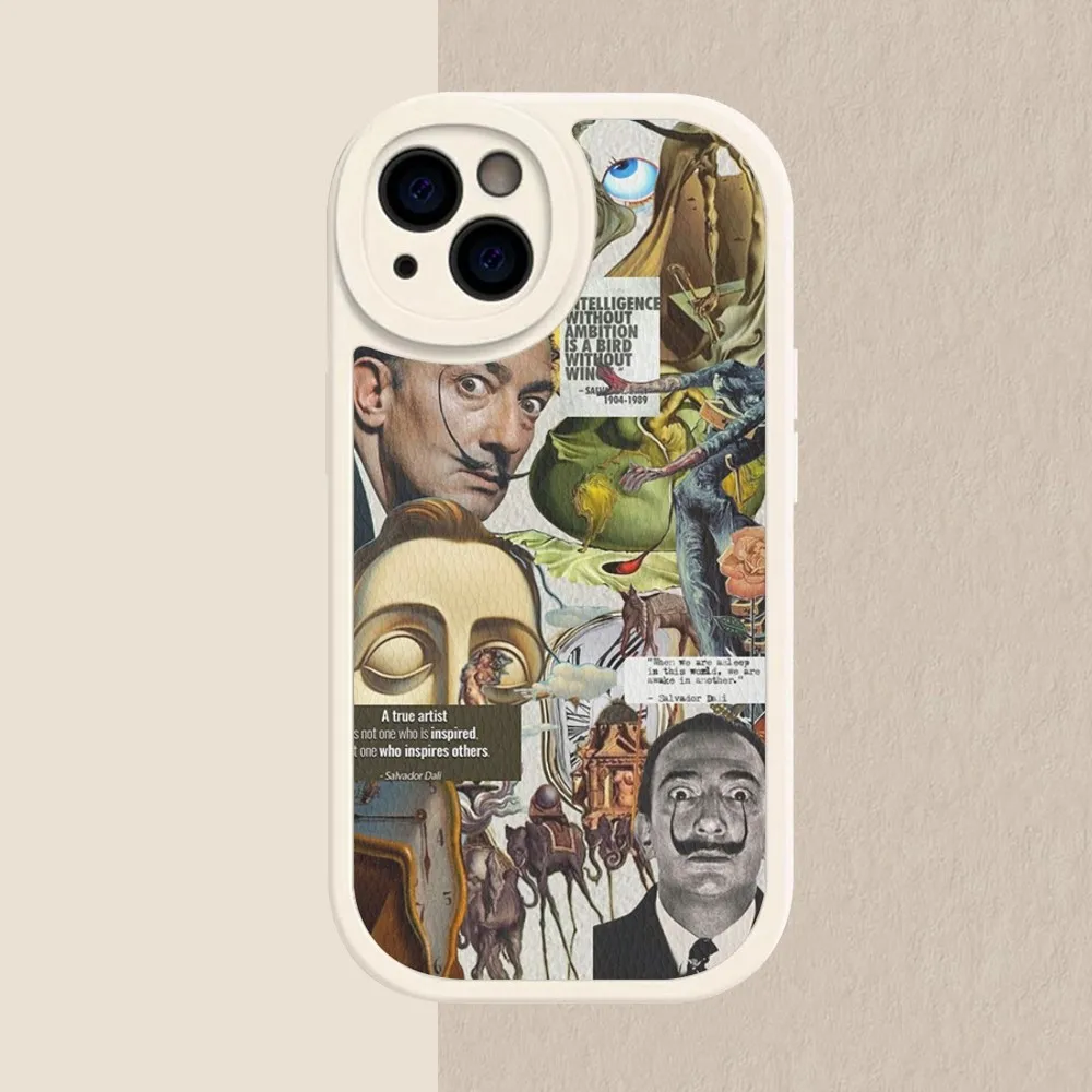 Salvador art D-Dali Phone Case Hard Leather For iPhone 14 13 12 Mini 11 14 Pro Max Xs X Xr 7 8 Plus Fundas