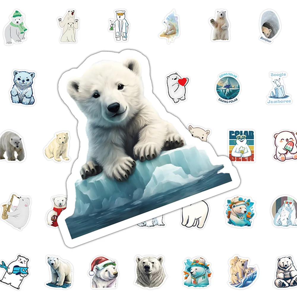 10/50PCS 재미 있은 동물 북극곰 스티커 만화 귀여운 크리 에이 티브 장식 스쿠터 트렁크 기타 스크랩북 방수 데칼 완구