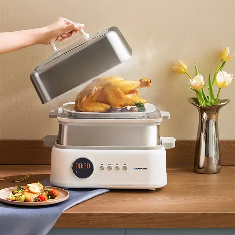 

BLAUPUNKT Stainless Steel Electric Steamer Double Layer Steamer Household Fully Automatic Reservation Steam Steamer 10L 220V