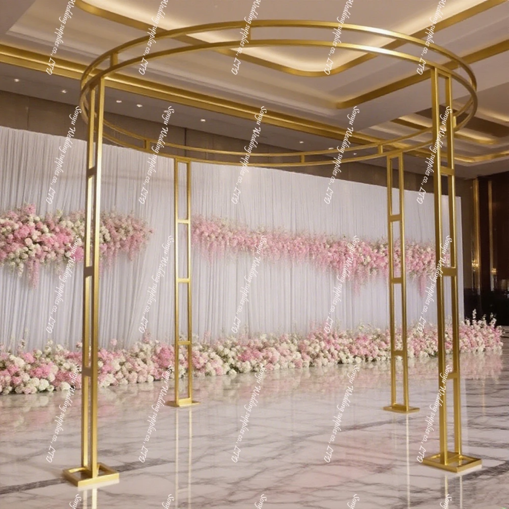 

Не регулируемая новая металлическая мандочка для украшения свадебного мероприятия, простые золотисто-белые свадебные украшения, съемная функция