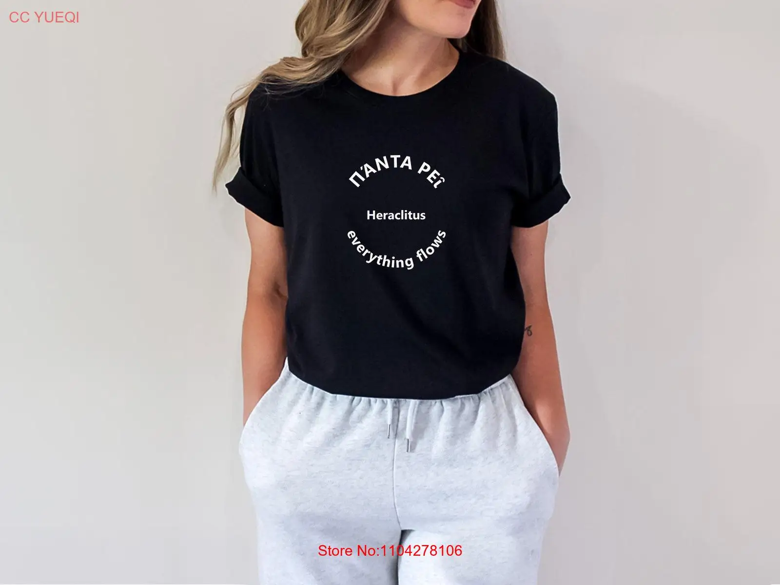 Camiseta con cita de heraclito, filósofo griego, historia antigua, declaración de la vida superior, diciendo sabiduría, mangas largas o cortas