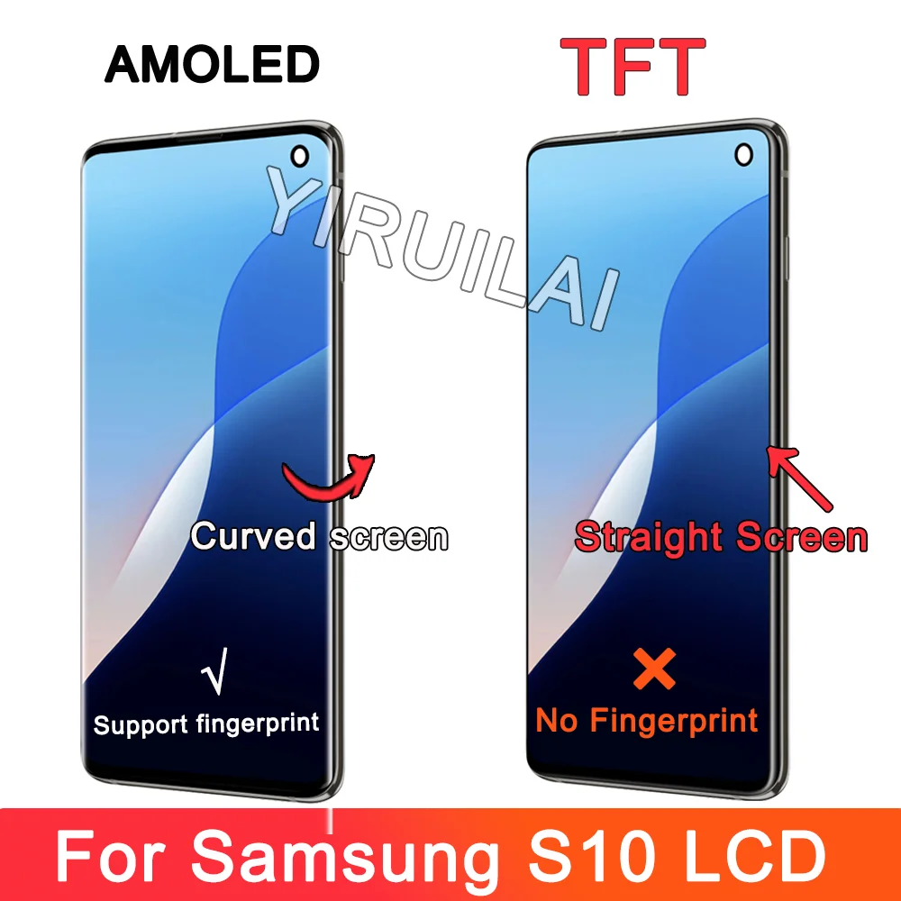 Jakość TFT dla Samsung S10 Wyświetlacz LCD Ekran dotykowy z ramką dla Samsung Galaxy G973F/DS G973U G973 SM-G973 Wyświetlacz LCD